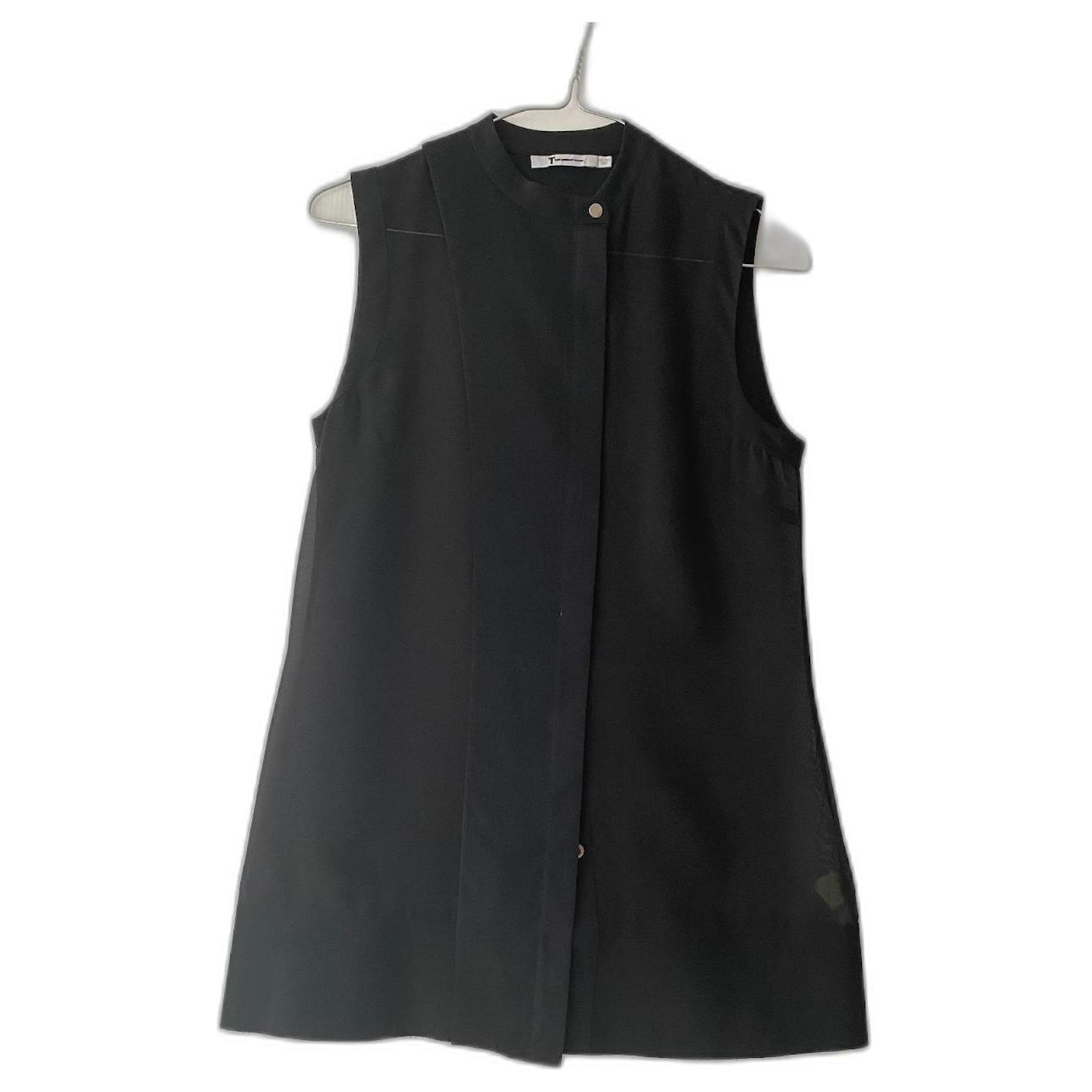 black chiffon sleeveless top