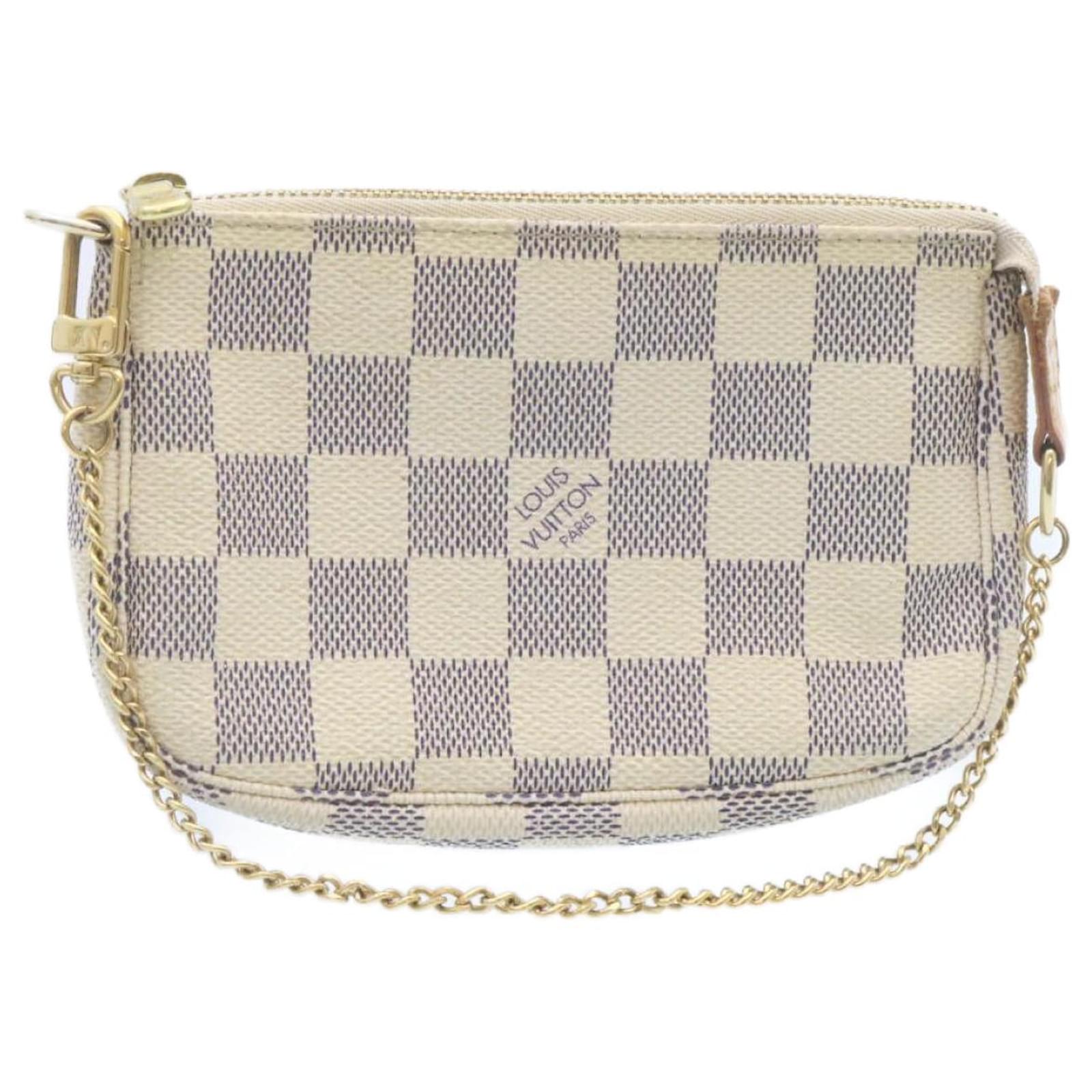 LOUIS VUITTON Damier Azur Mini Pochette Accessoires N58010 LV Auth