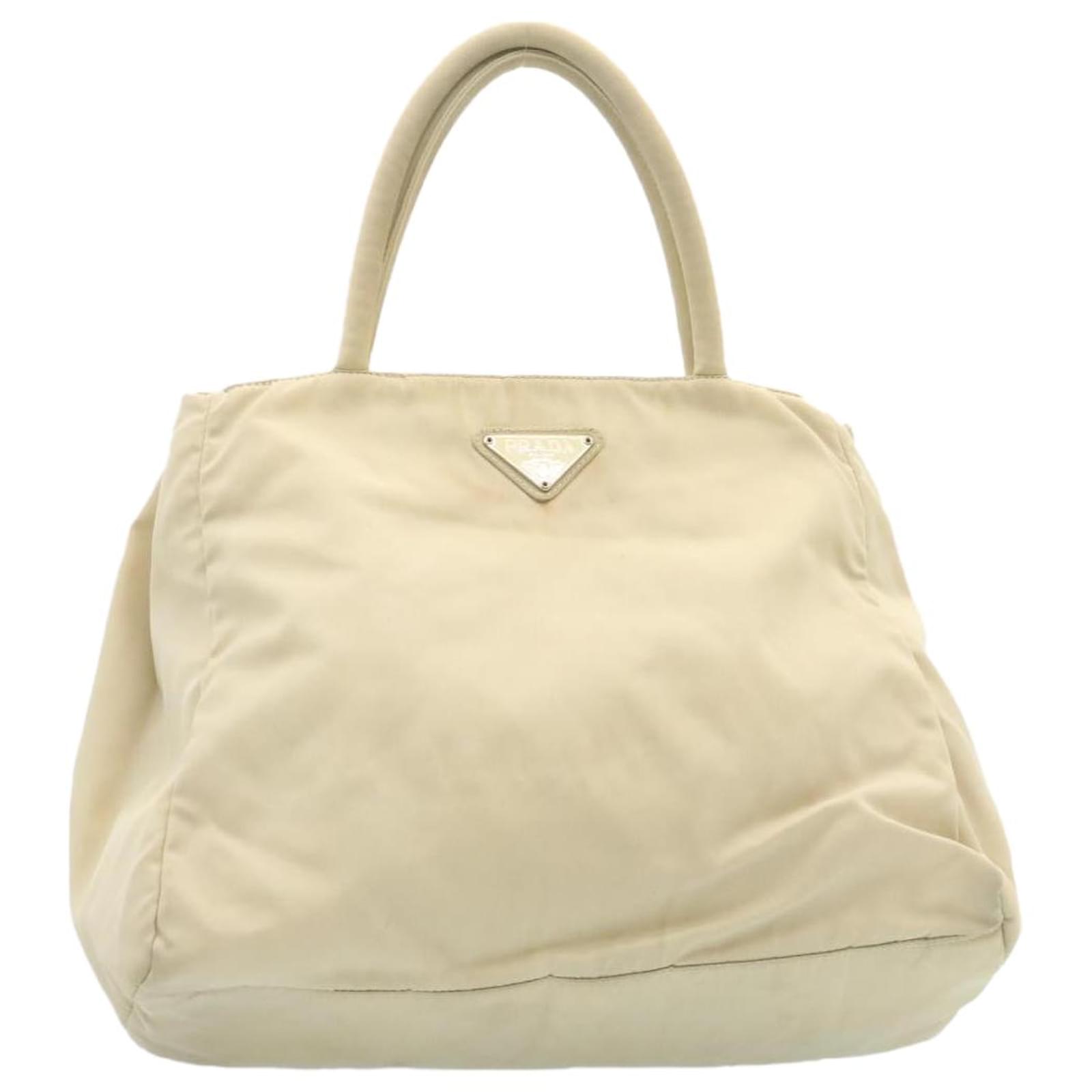 PRADA Shoulder Bag Nylon Cream Auth bs311  - Joli Closet