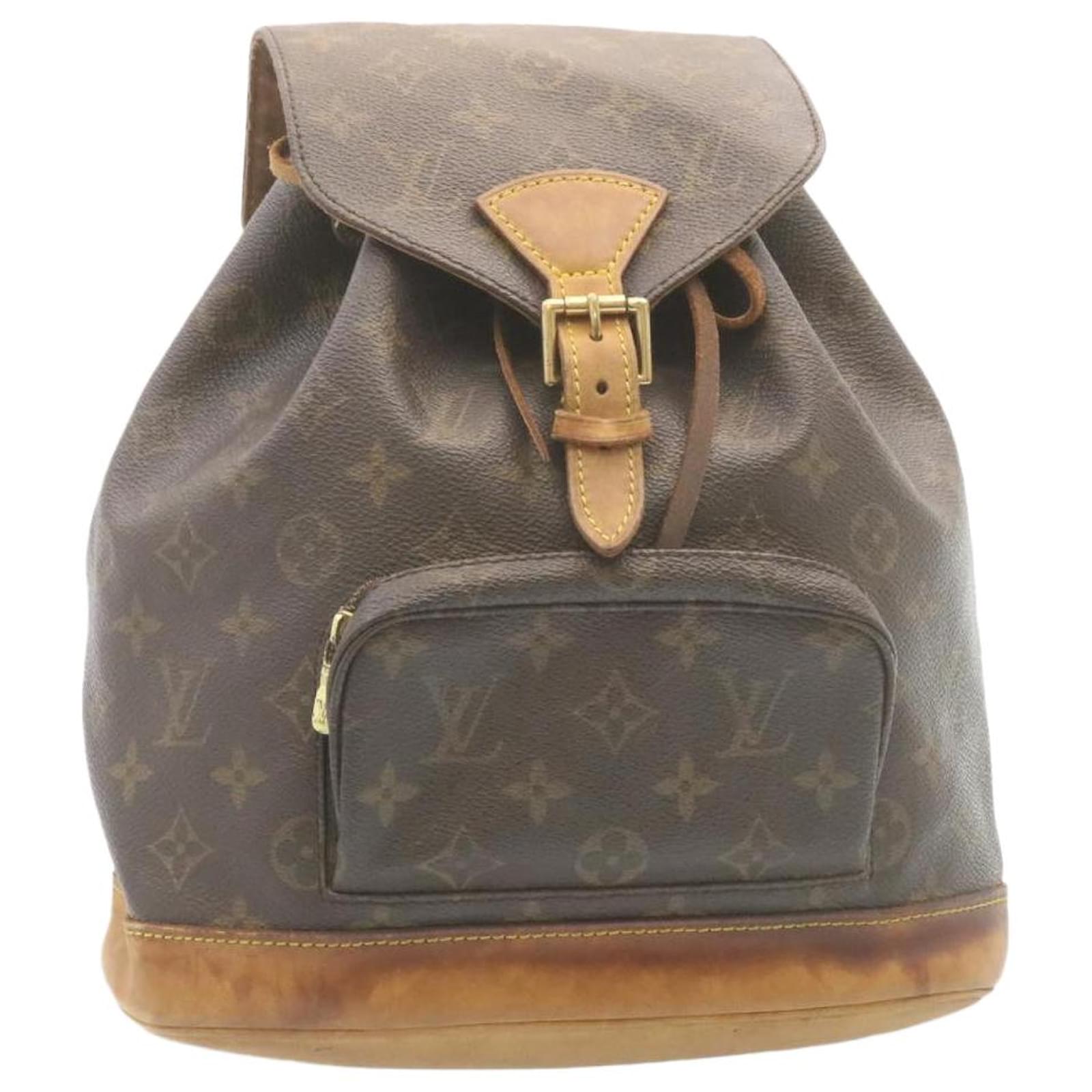 Louis Vuitton Montsouris MM M51136 Monogram Canvas Backpack Brown