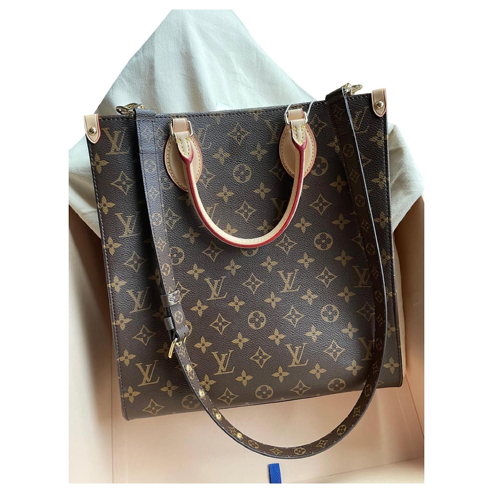 Louis Vuitton LV Sac Plat PM Brown Leather ref.479207 - Joli Closet