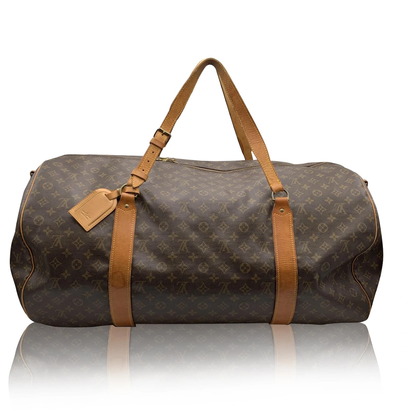 Louis Vuitton Monogram Canvas Polochon 70 XL Duffle Travel Bag Brown Suede  ref.479262 - Joli Closet