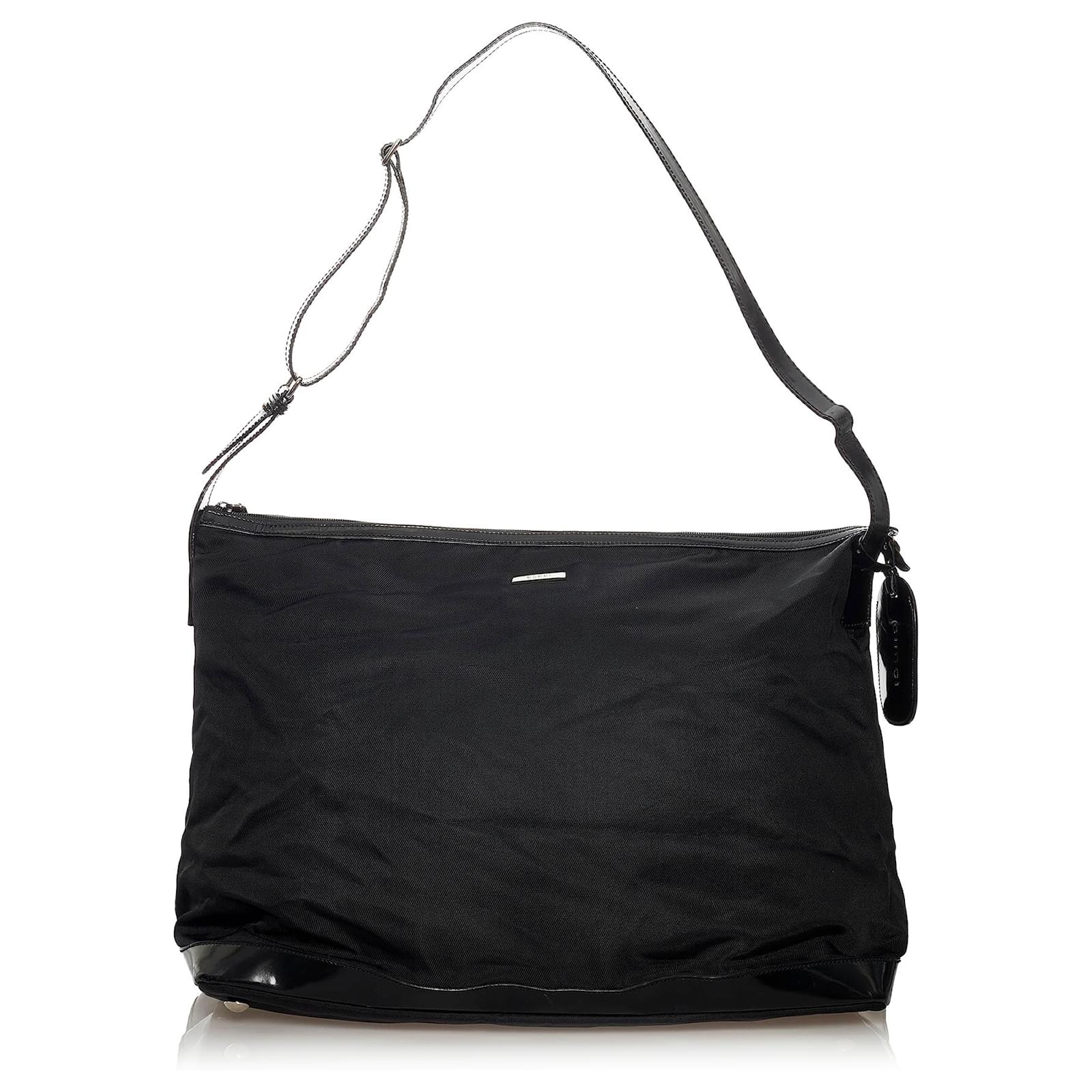 Gucci Black Nylon Travel Bag Leather Ponystyle calfskin Cloth ref