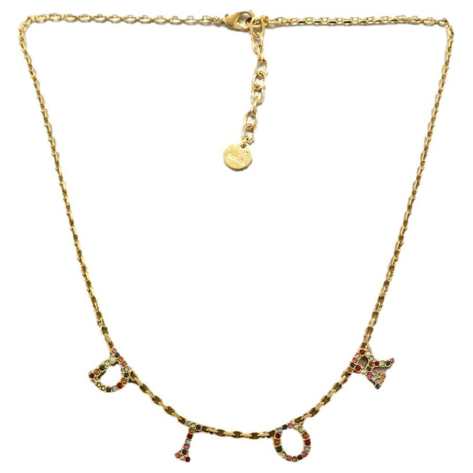 Christian Dior Necklace /GLD Golden ref 