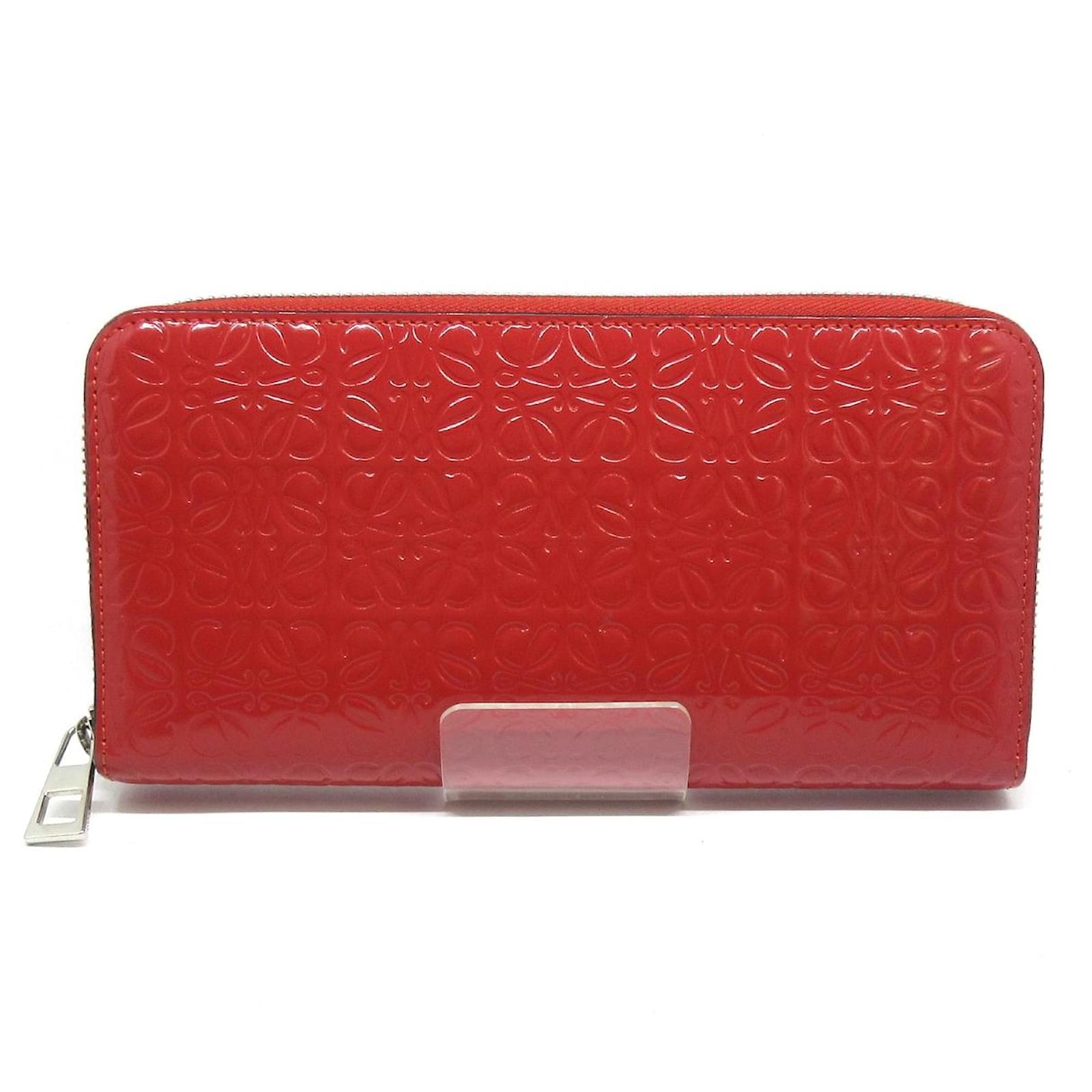 Loewe Repeat zip around wallet Red Leather ref.479786 - Joli Closet