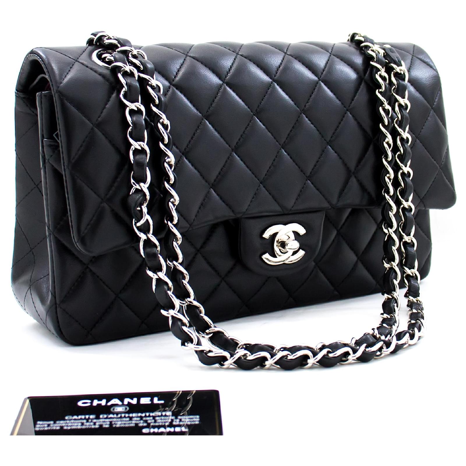 Chanel 2019 2.55 lined Flap Chain Shoulder Bag Black Lambskin
