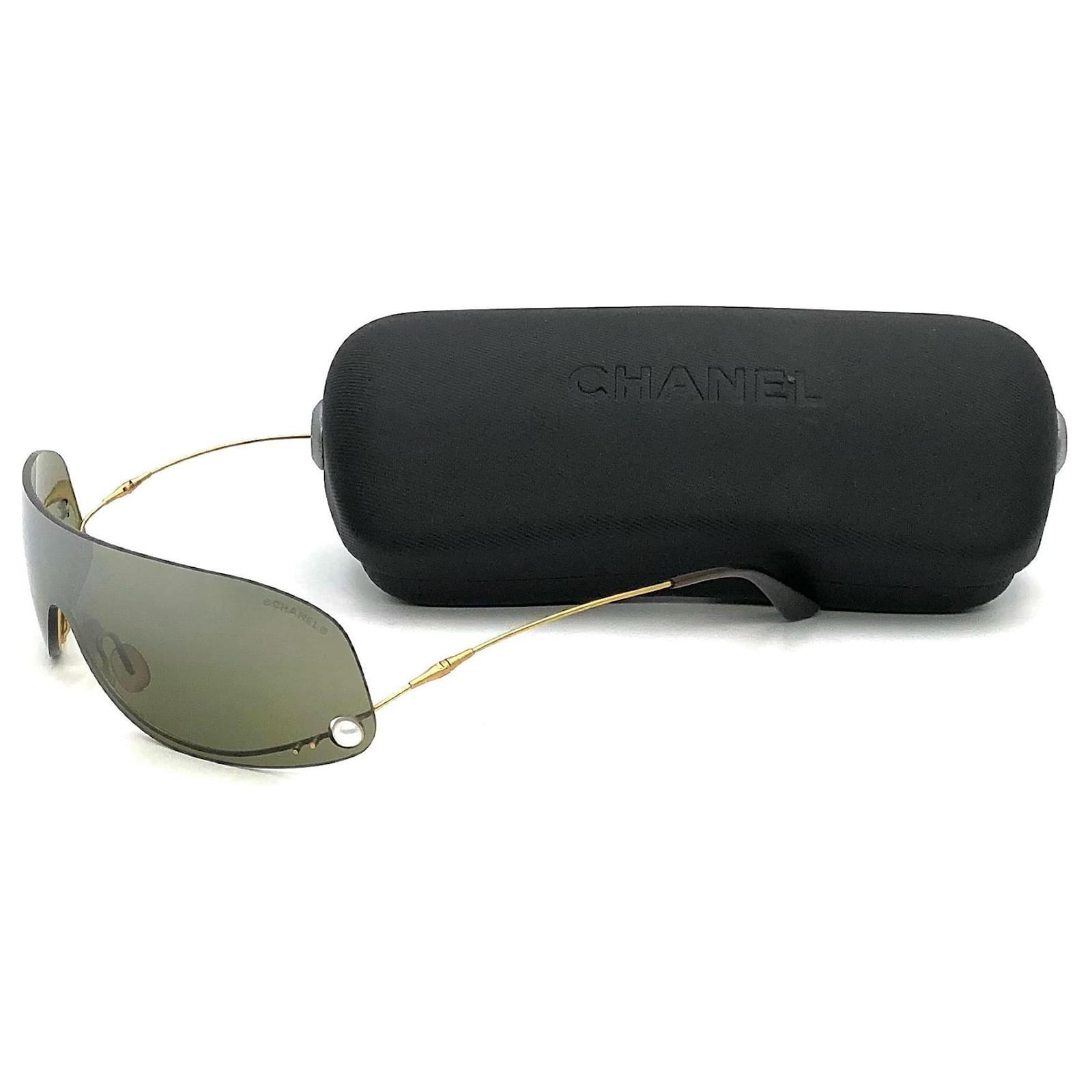 Chanel sunglasses - rimless with faux pearl Brown ref.480063 - Joli Closet