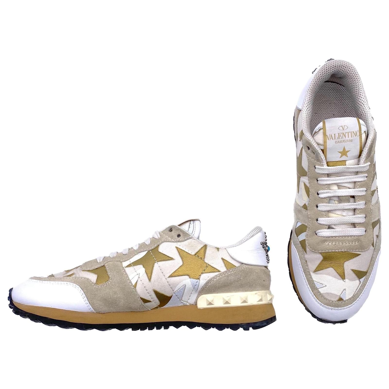 Valentino Rock Runner L.E. baskets in white leather and gold Multiple colors ref.480073 - Joli Closet