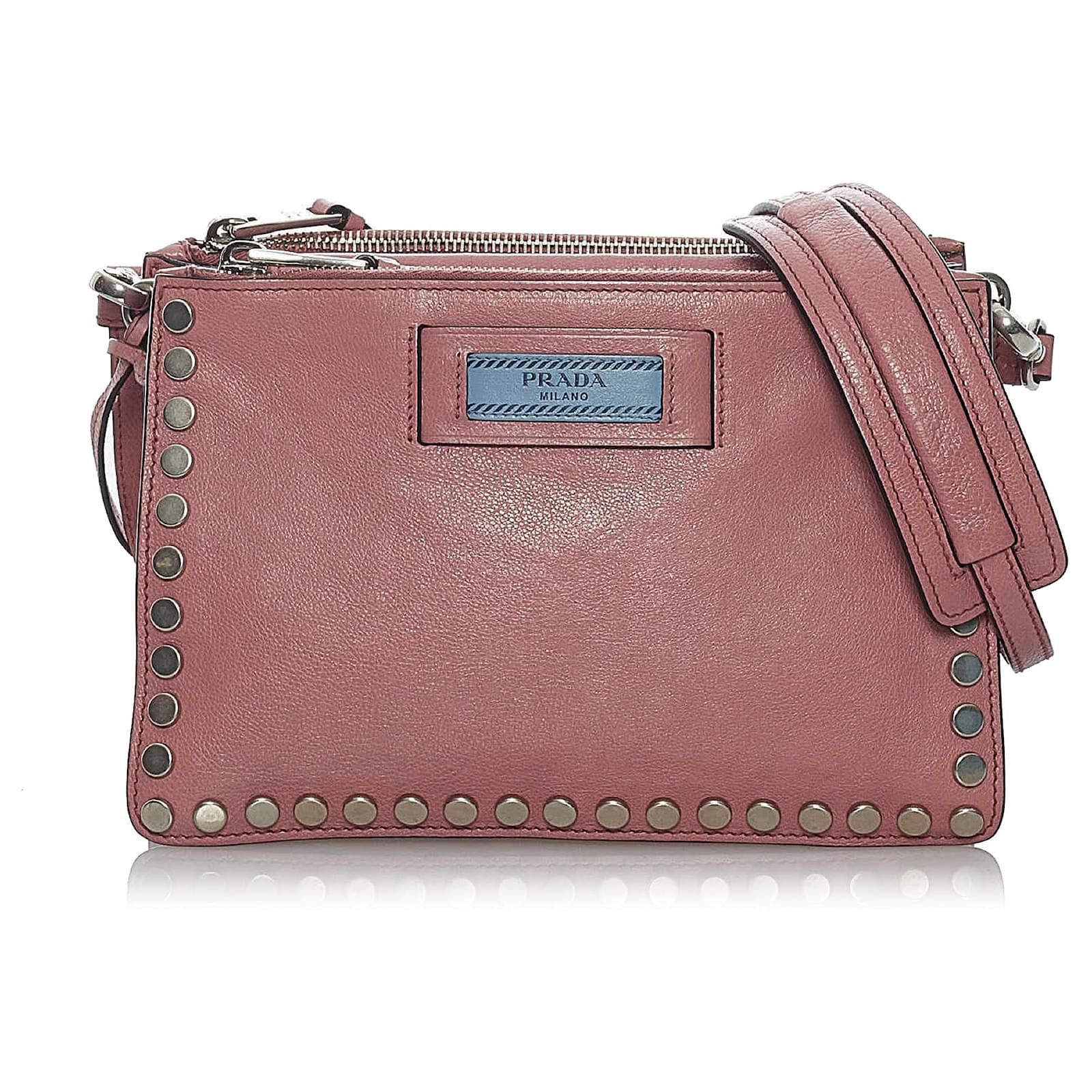 Prada Pink Etiquette Leather Crossbody Bag Pony-style calfskin ref ...