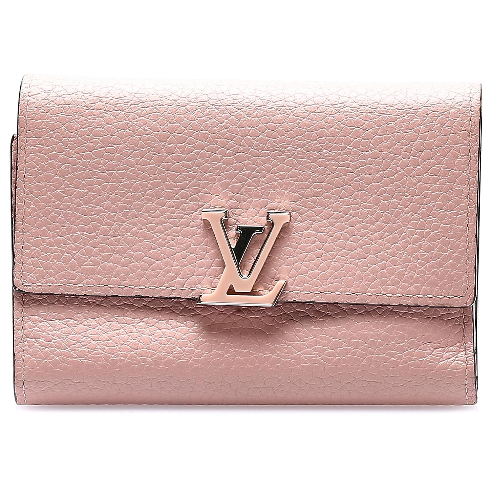 Louis Vuitton Pink Taurillon Perforated Capucines Compact Wallet