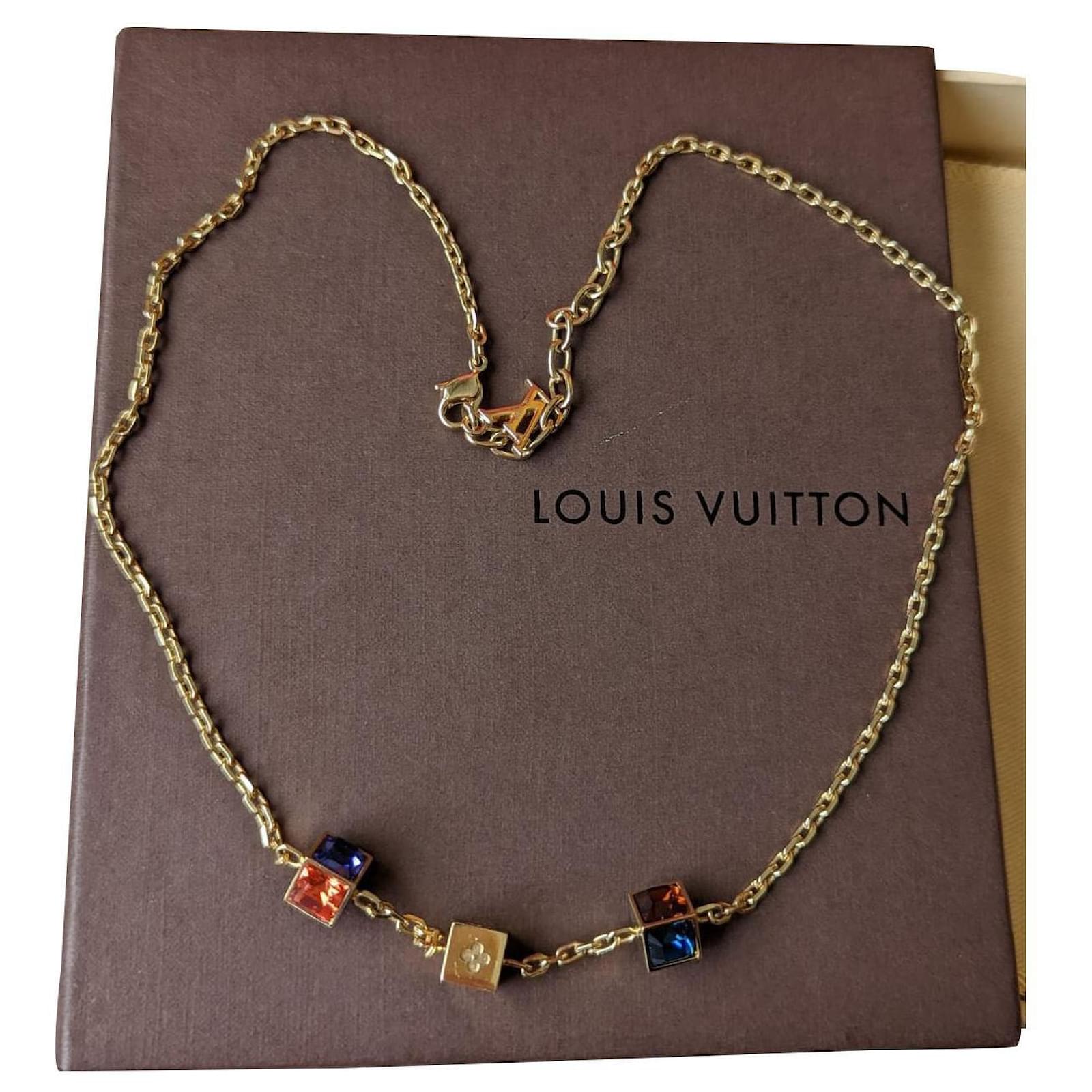 Louis Vuitton LV Collier Gamble Cube Color Stone Necklace Women's  Accessories