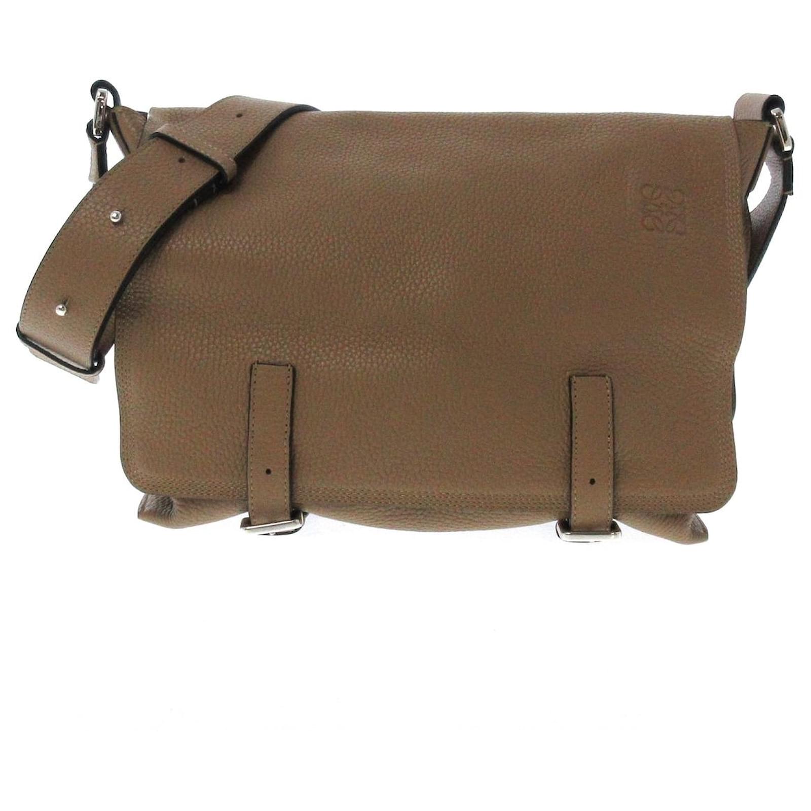 Loewe Military Messenger Brown Leather ref.481009 Joli Closet