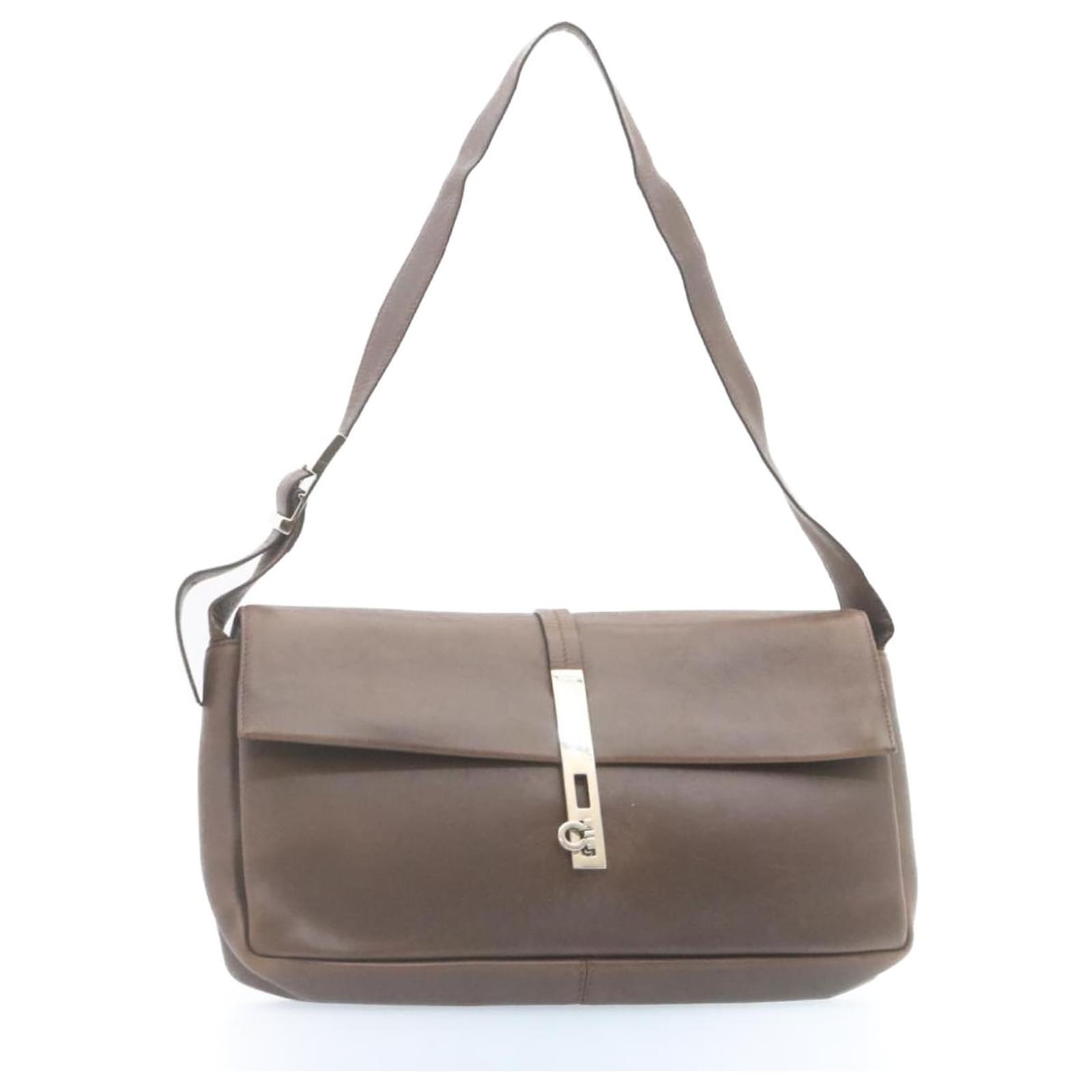 Salvatore Ferragamo Shoulder Bag Brown Leather ref.481358