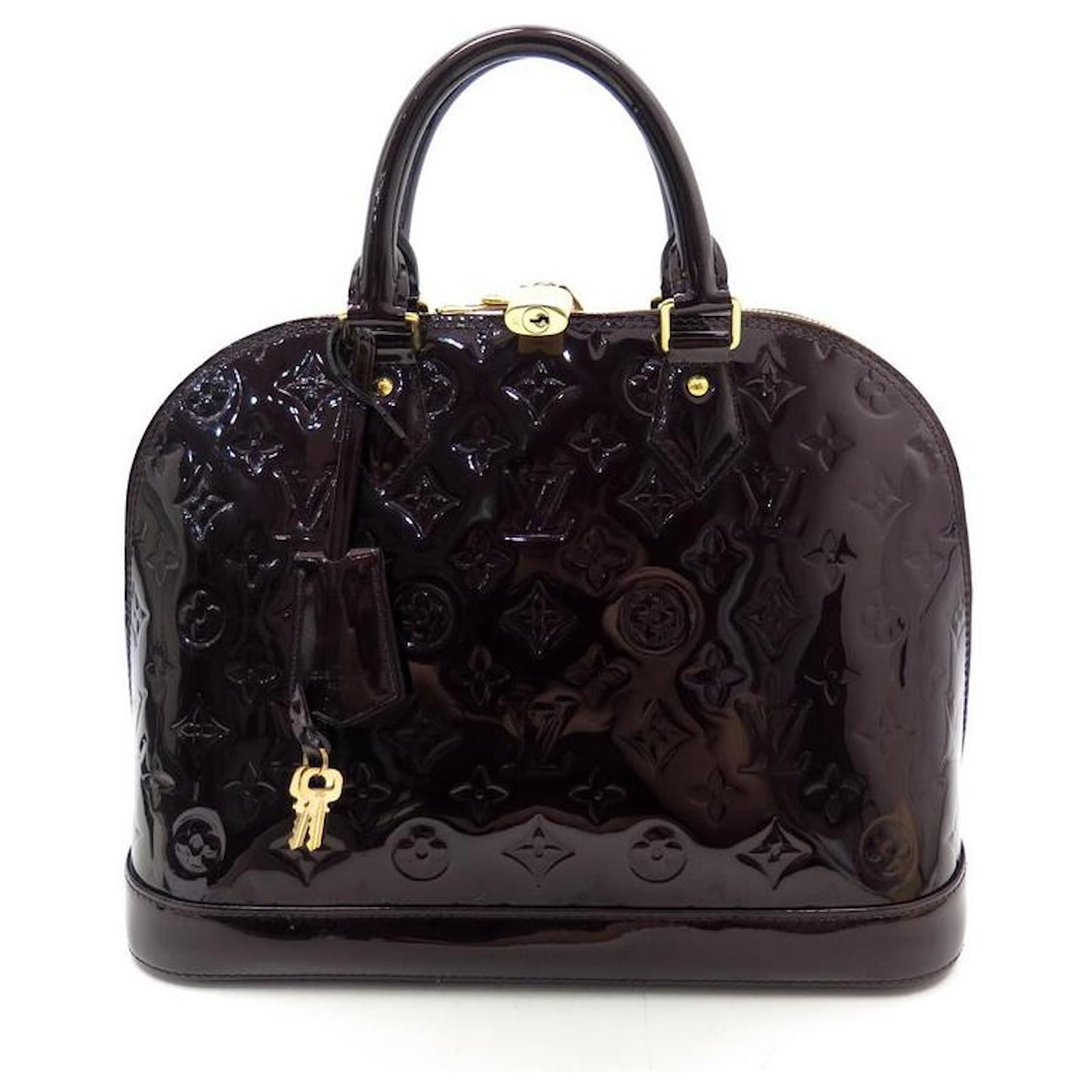 LOUIS VUITTON ALMA PM HAND BAG MONOGRAM PATENT LEATHER AMARANTH HAND ...