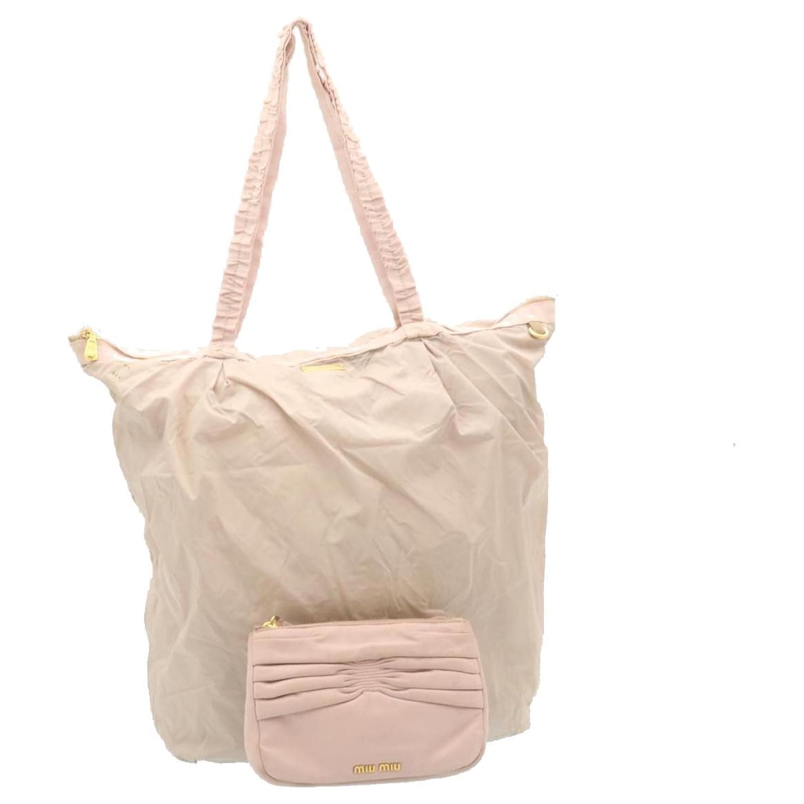 Miu Miu Pink Vitello Soft Leather Top Handle Bag Miu Miu