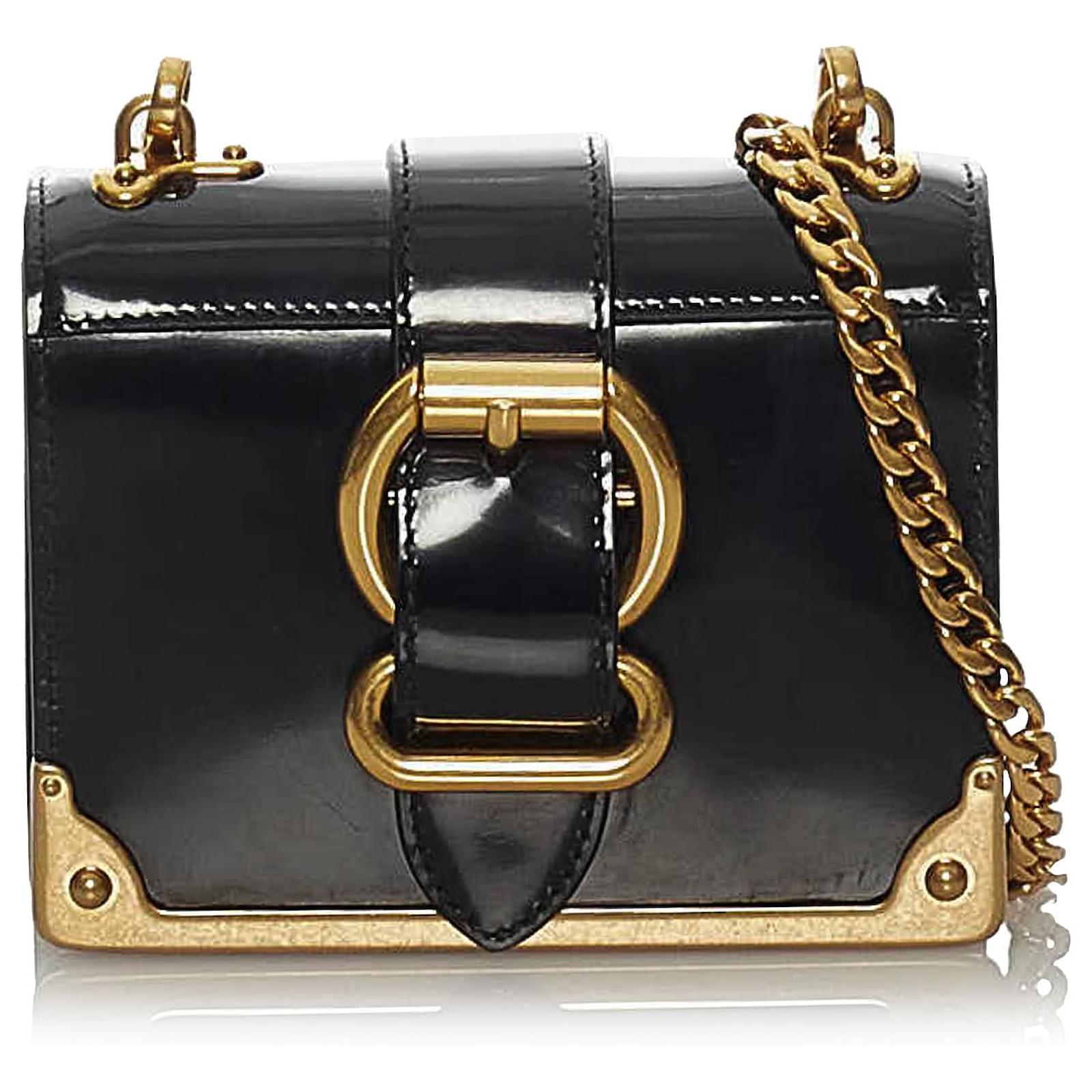 Prada Black Micro Spazzolato Cahier Crossbody Bag Leather Patent leather ref.482861 Joli Closet