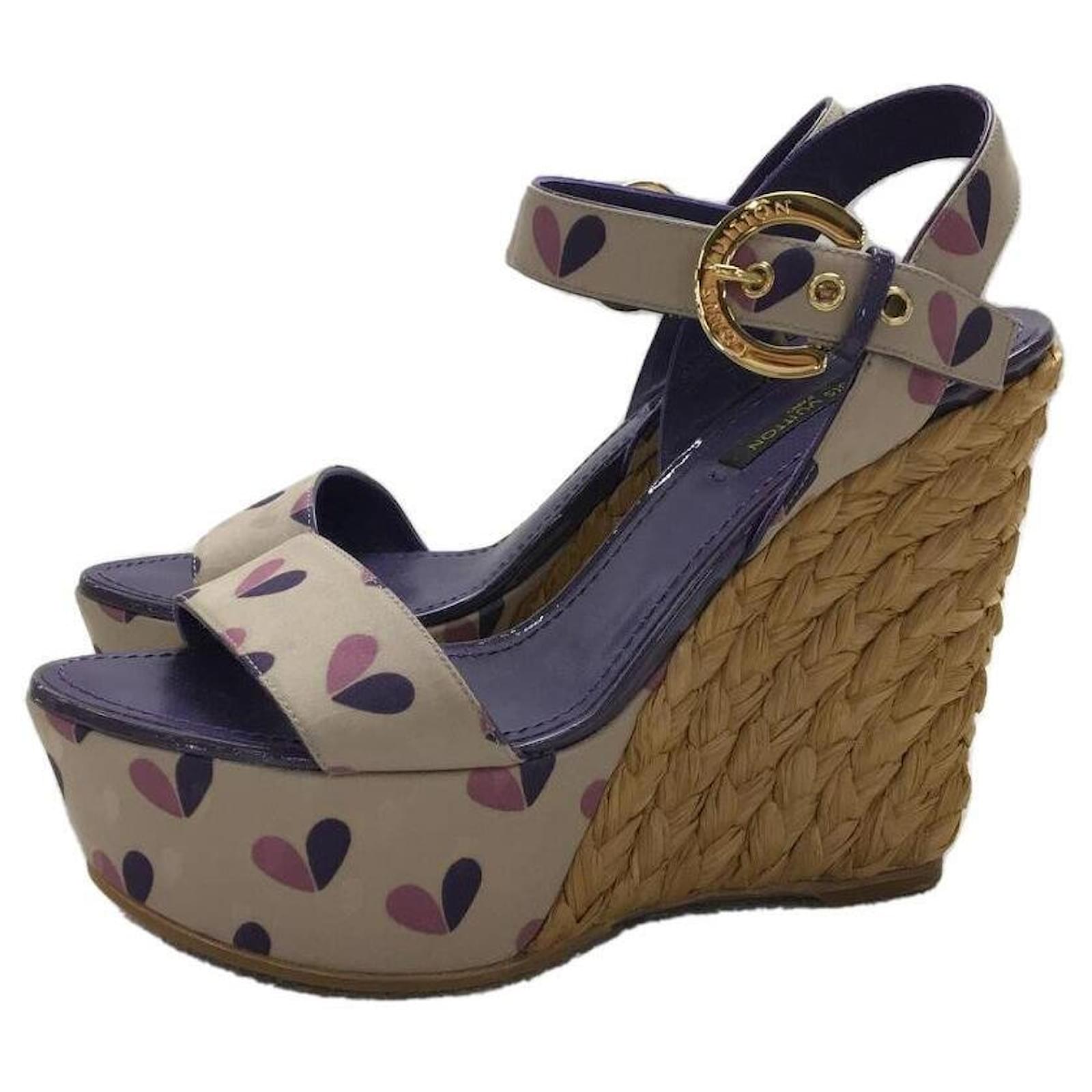 LOUIS VUITTON Sandals / 36.5 / Purple / Wedge sole ref.483702 - Joli Closet