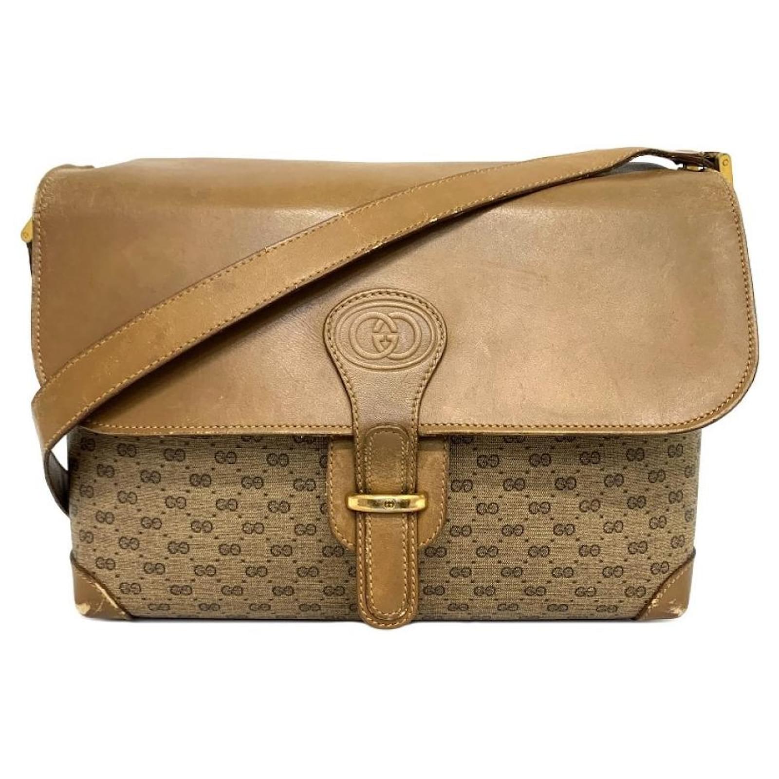 Used] Gucci Shoulder Bag Beige Old Gucci Leather  - Joli Closet