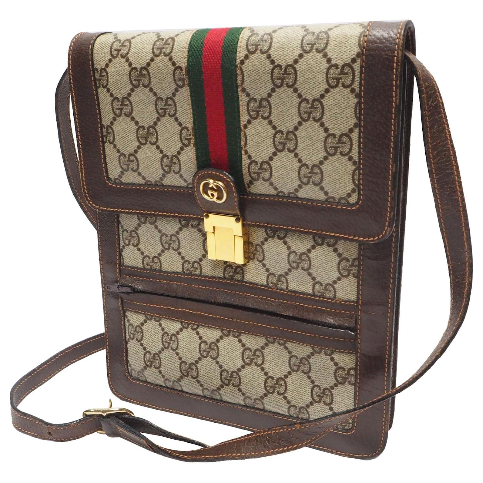 Used] Gucci Perfume Shelly Line Shoulder Bag Crossbody Bag Diagonal Bag  Unisex Vintage 1970S 70's Brown Beige ref.483747 - Joli Closet