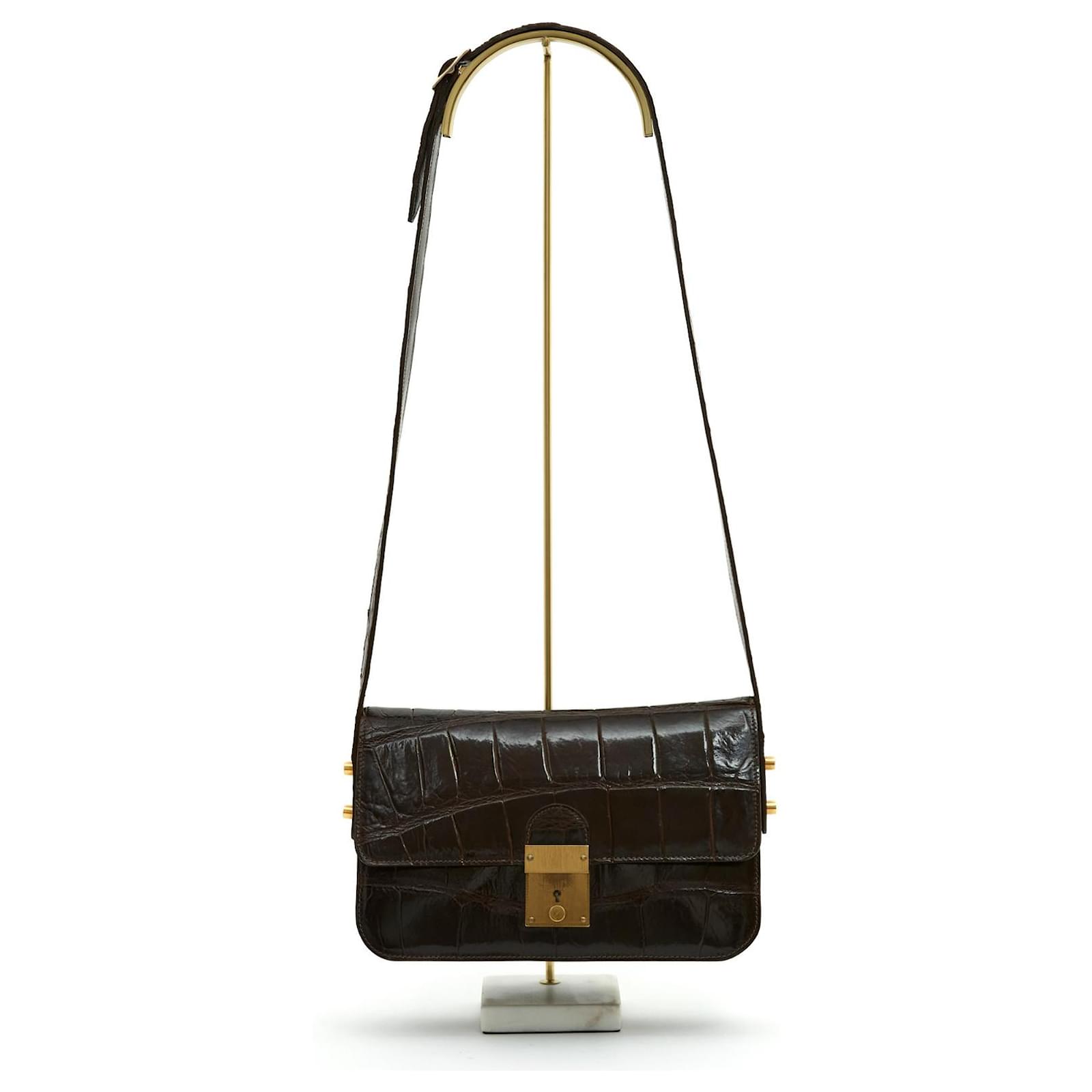 Gucci Vintage Exotic Leather Box Shoulder Bag