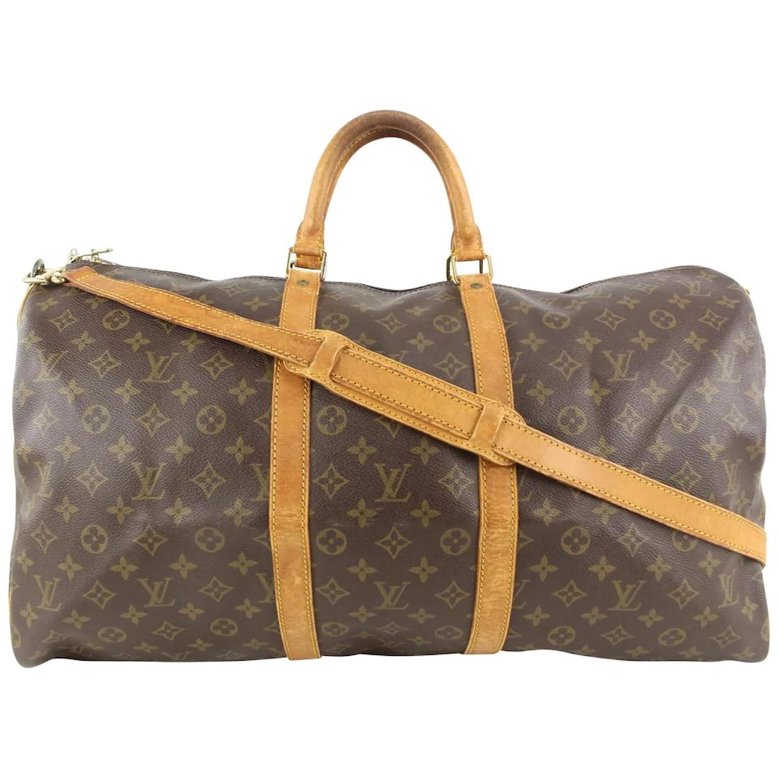 Louis Vuitton Damier Azur Keepall Bandouliere 55 Duffle with Strap