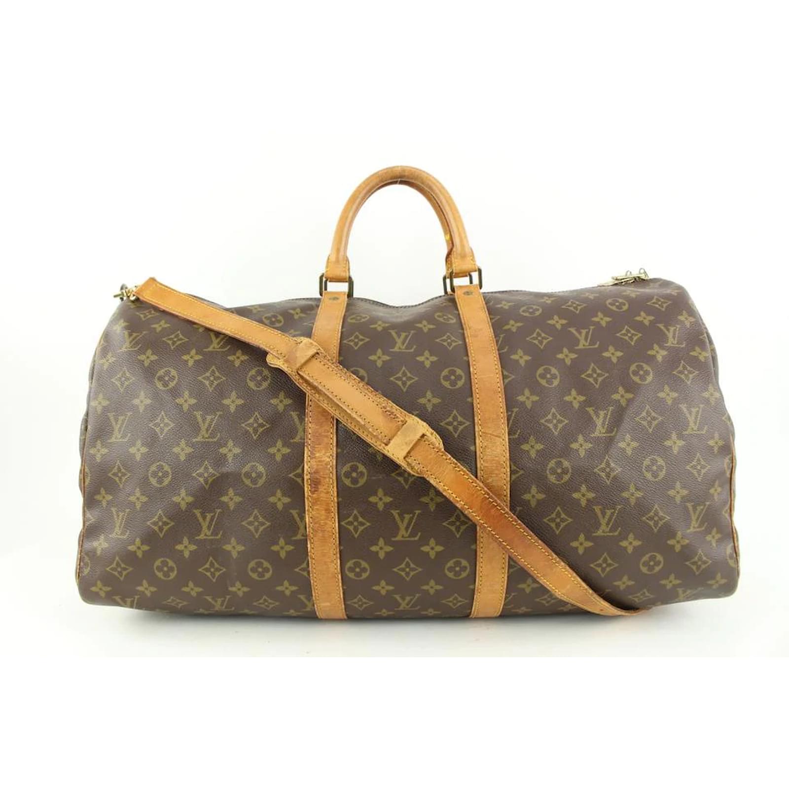 Leder Reisetasche mit Louis Vuitton Muster