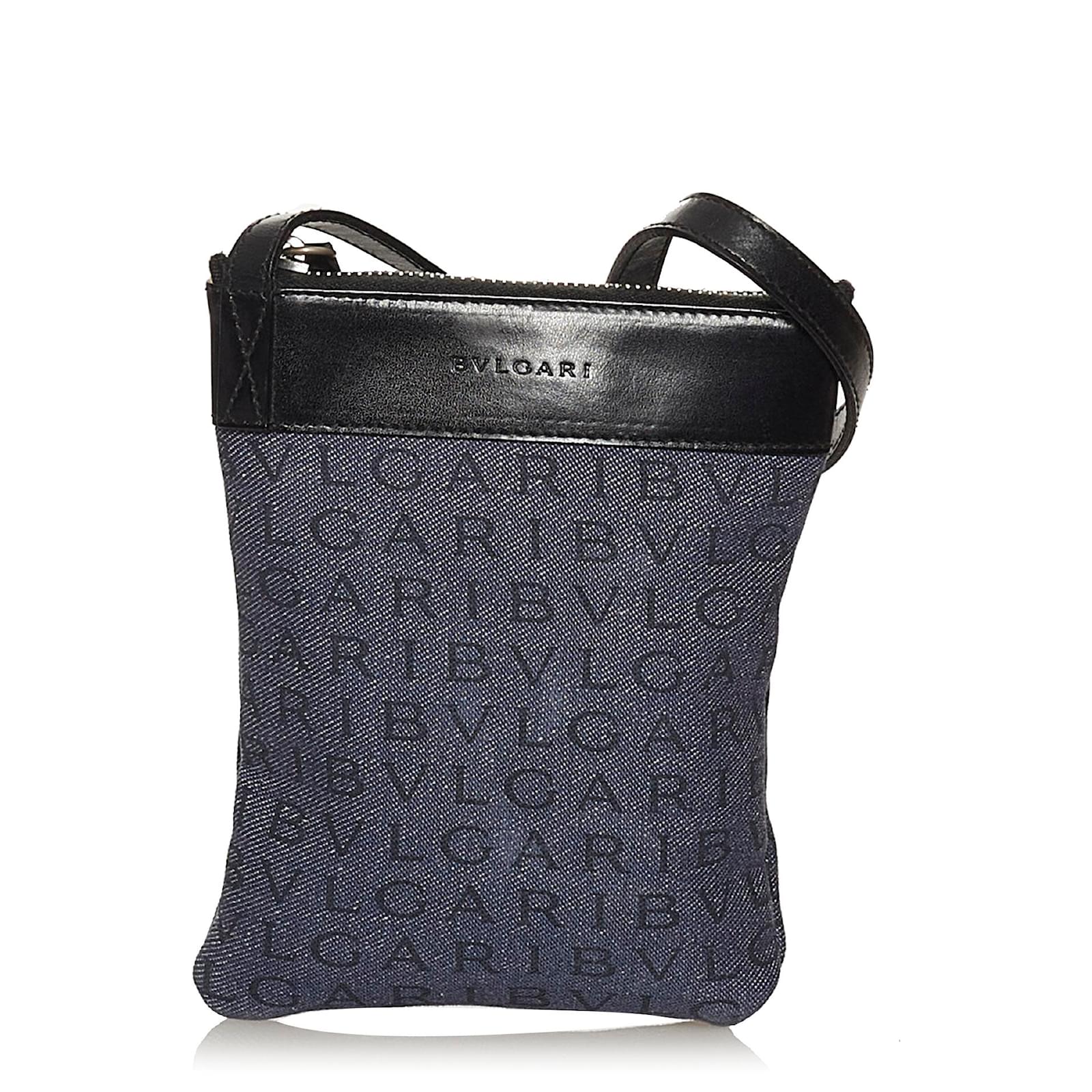 Bvlgari Leather-trimmed Canvas Zip Pouch