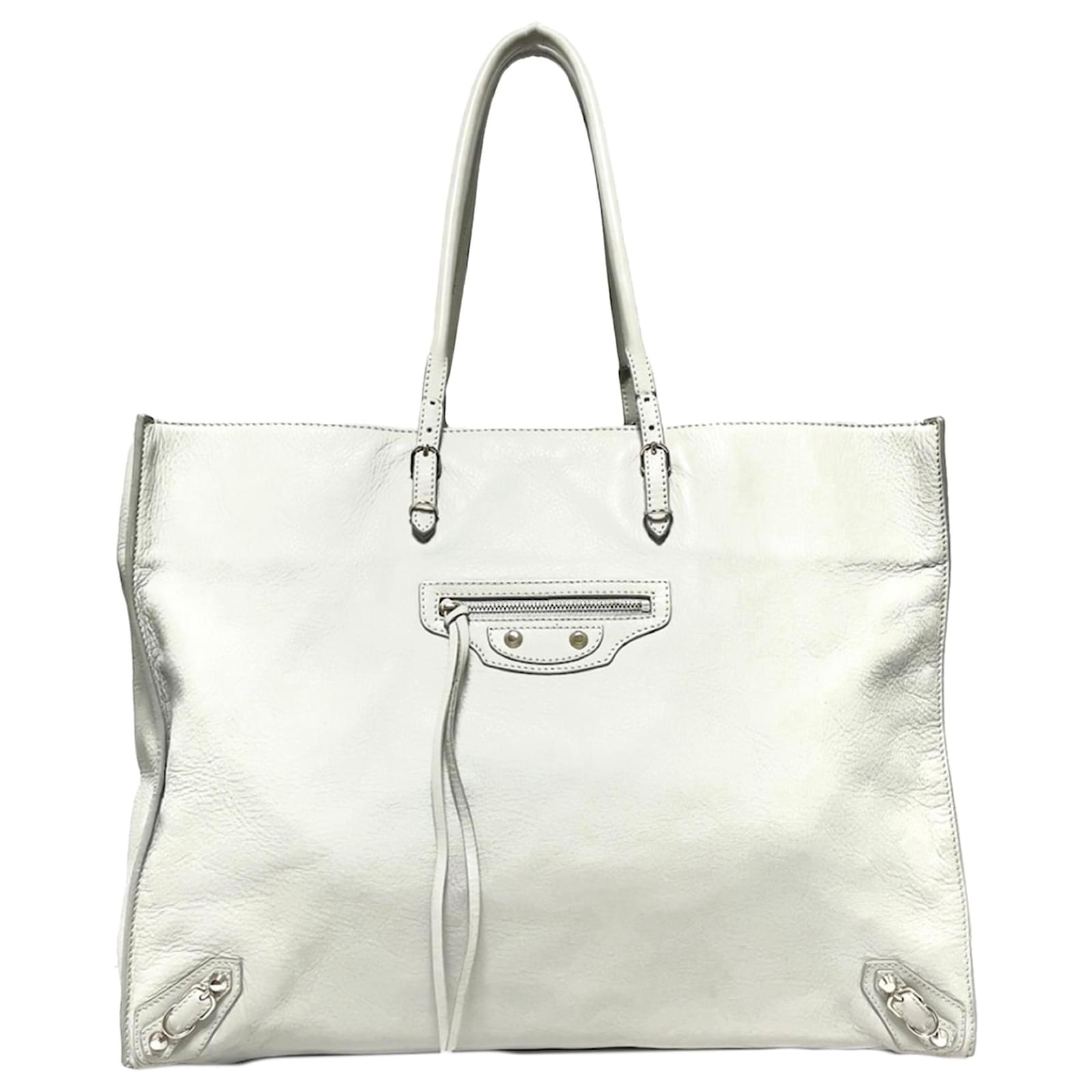 Balenciaga Gray Papier A4 Leather Tote Bag Pony-style ref.484443 - Joli Closet