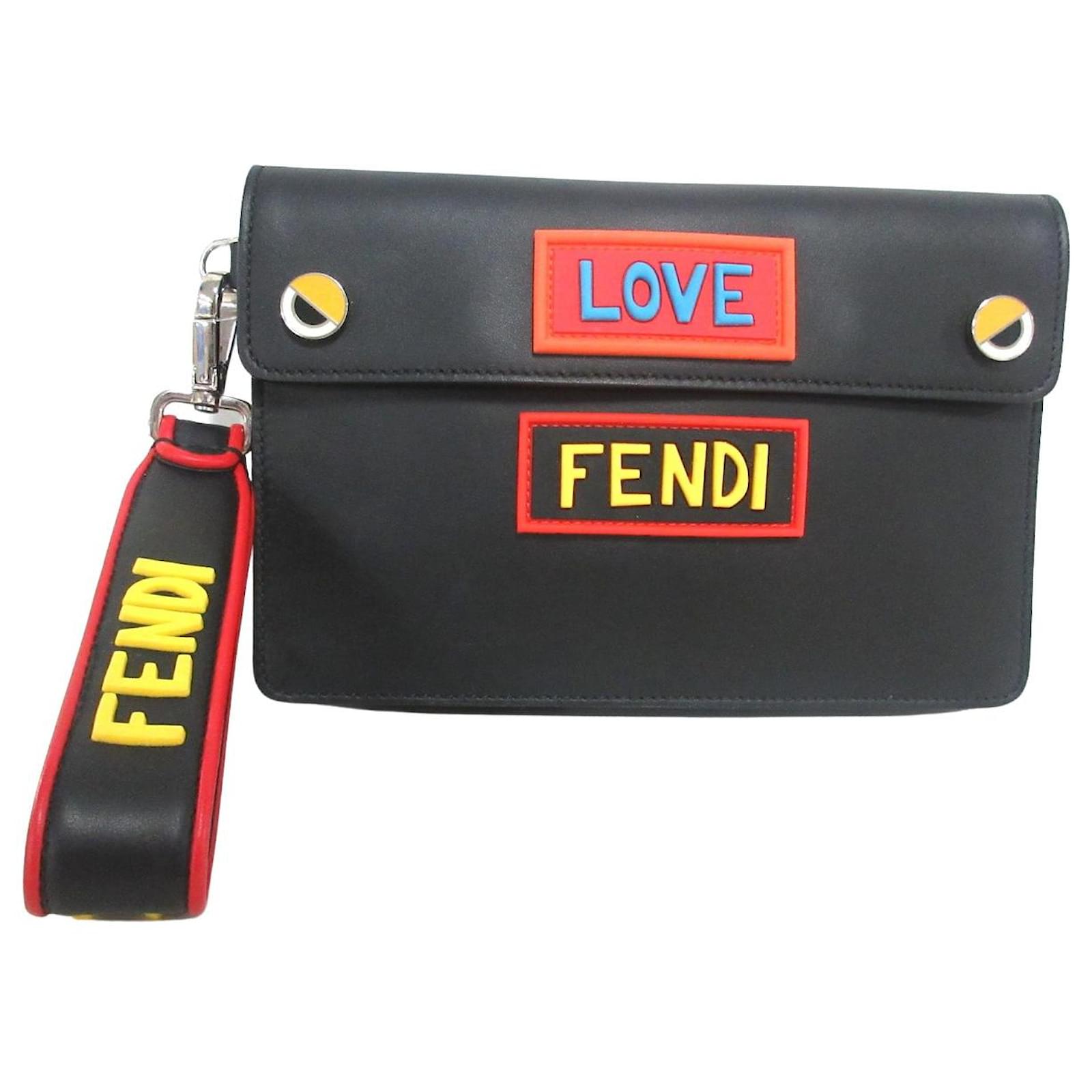 Fendi Clutch bag Black Leather ref.484611 - Joli Closet