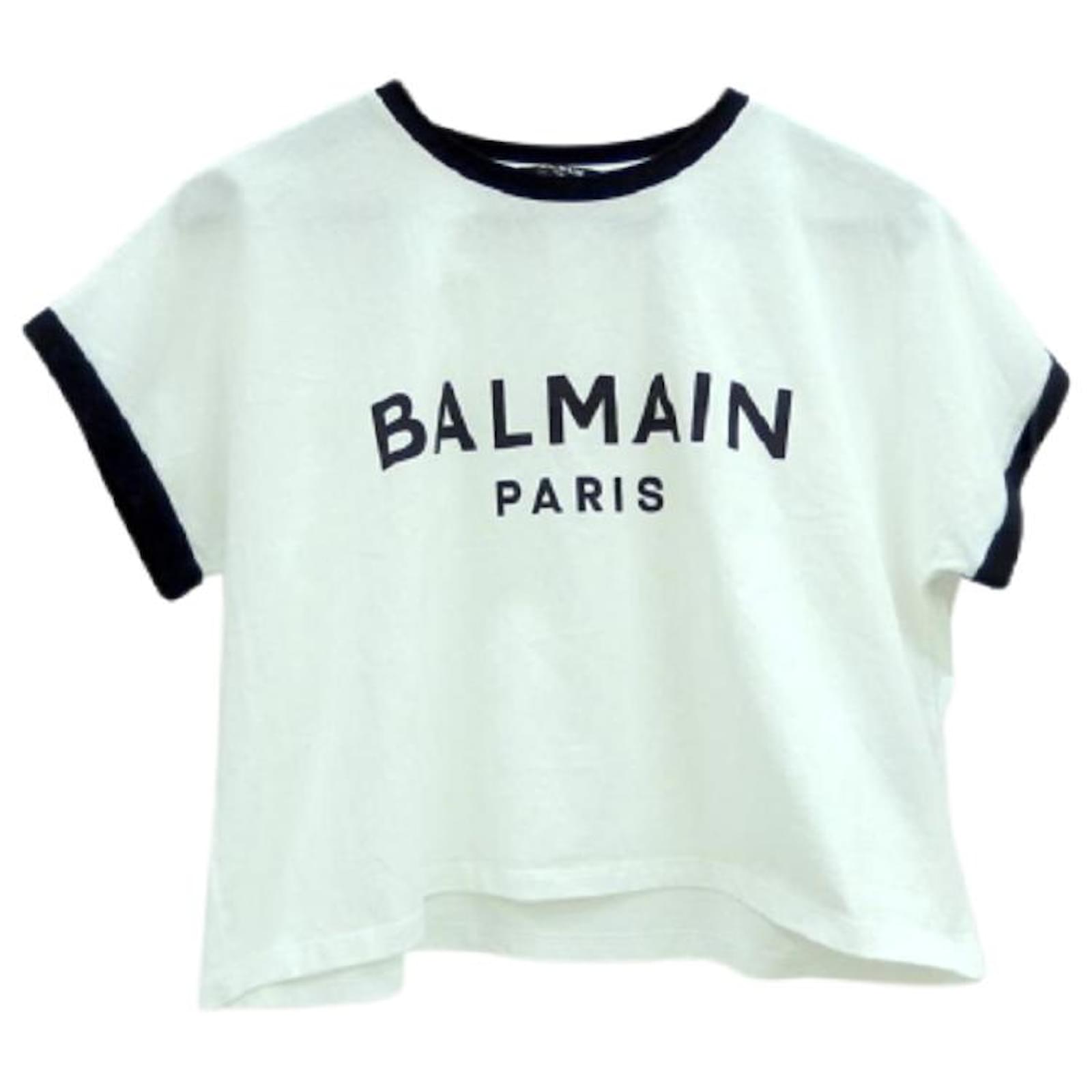 Gebraucht] BALMAIN / T-Shirt / 1357b001 / S / Damen Weiß Baumwolle ref.484687 - Joli Closet