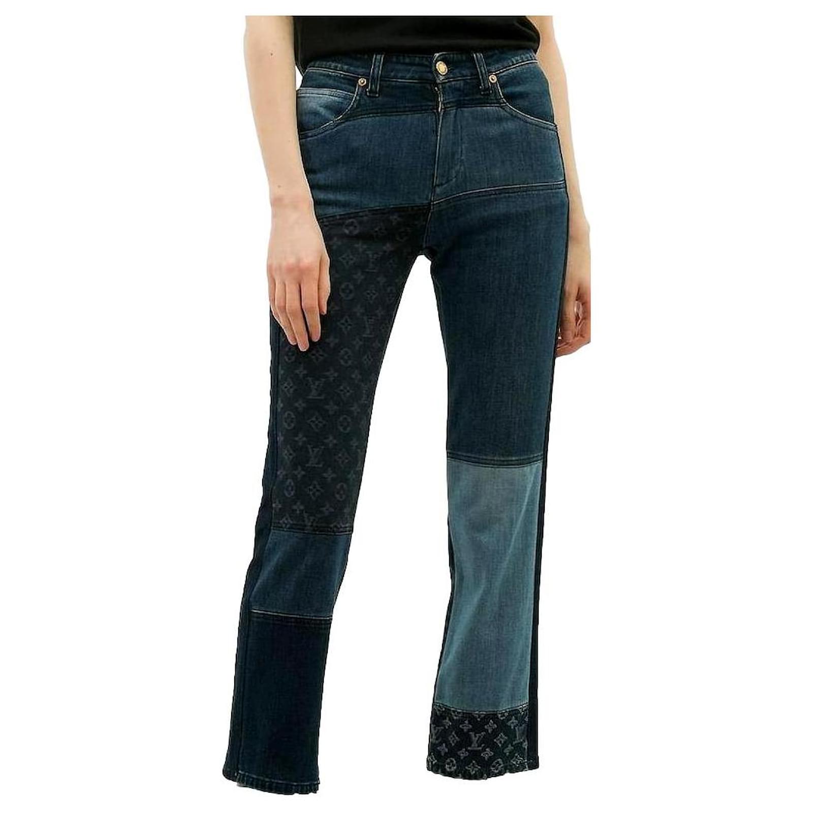 louis vuitton patchwork jeans