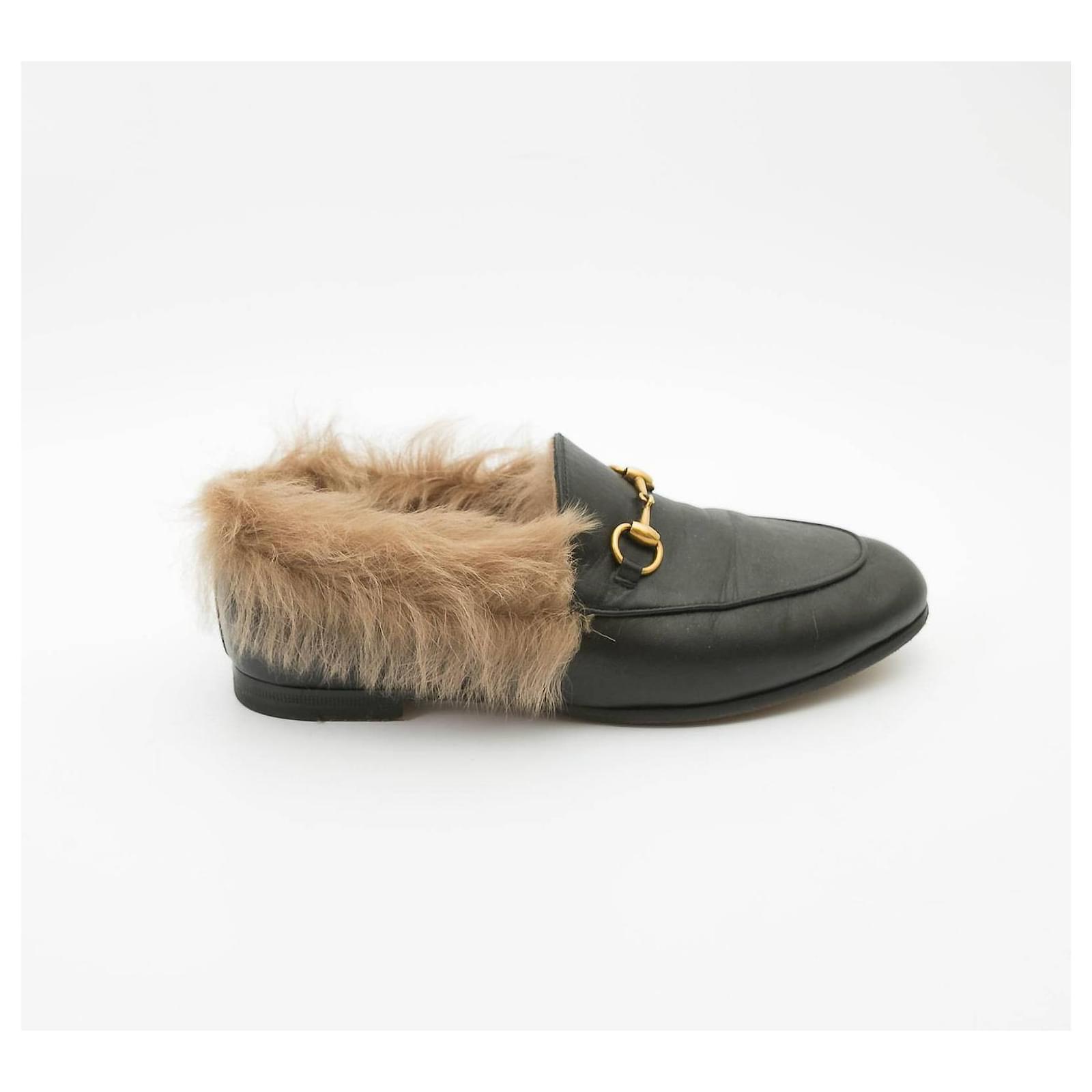 gucci fluffy loafers