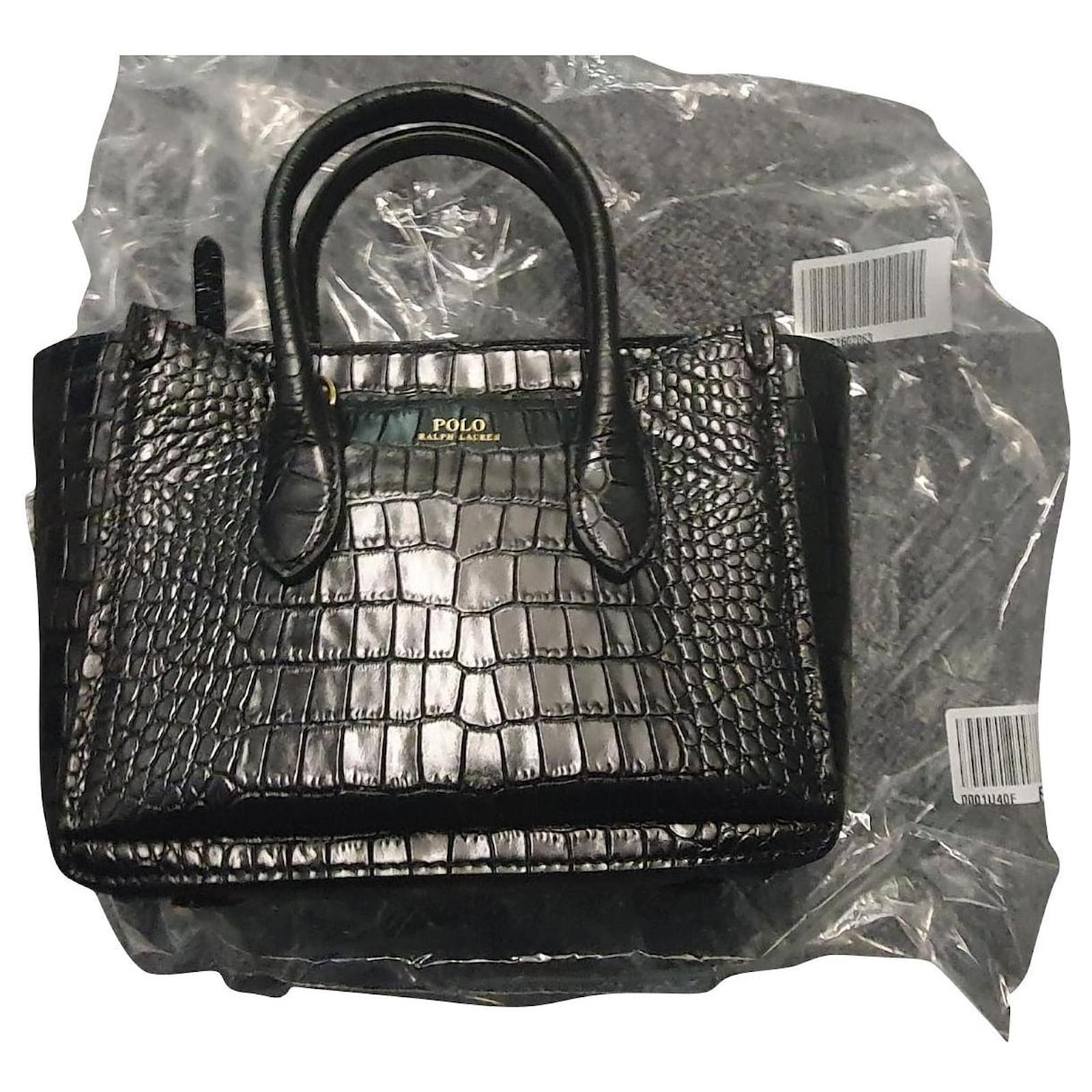 Polo Ralph Lauren Mini Sloane satchel Black Leather  - Joli Closet
