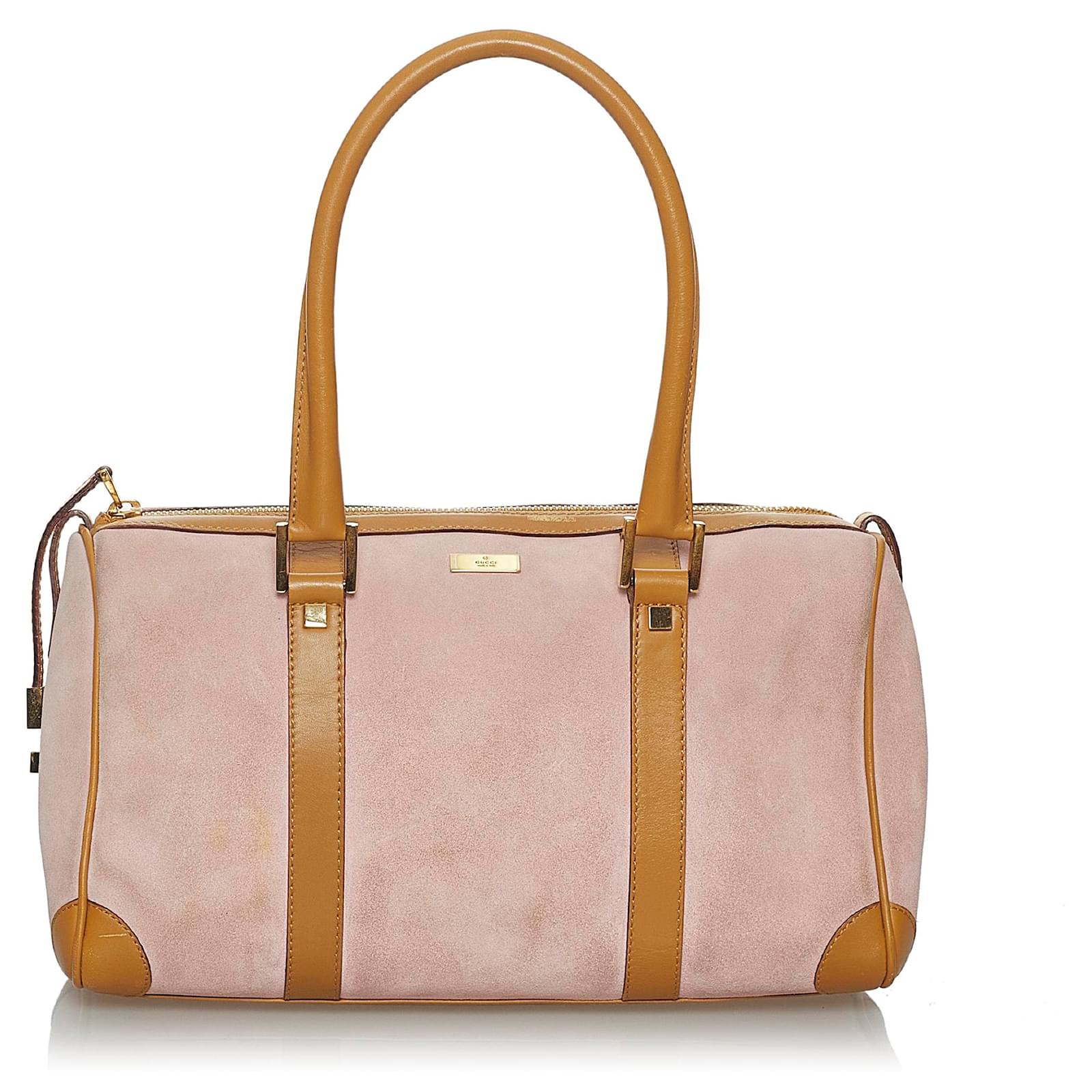 Gucci All Leather Boston Bag Mauve Pink