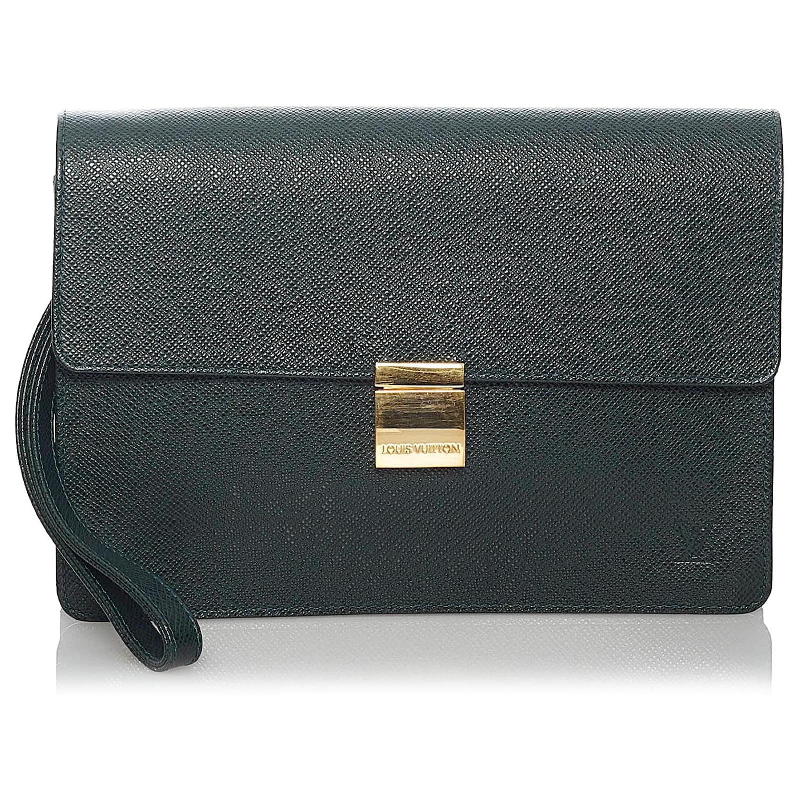 Louis Vuitton Hunter Green Taiga Leather Selenga Clutch Bag