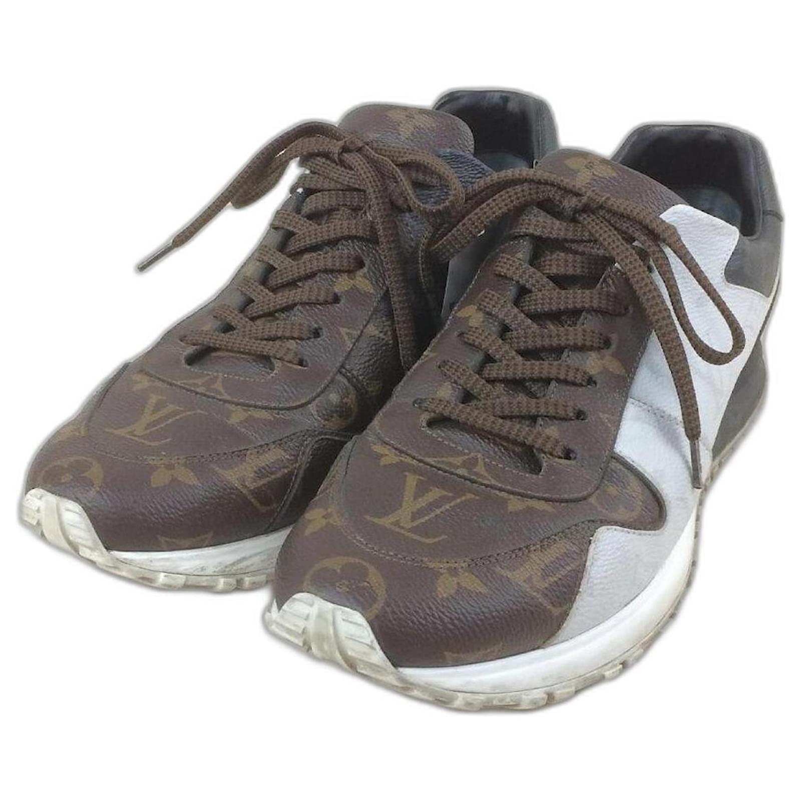 LOUIS VUITTON Monogram / Low-cut sneakers / UK6.5 / BRW / Leather Brown  ref.485700 - Joli Closet