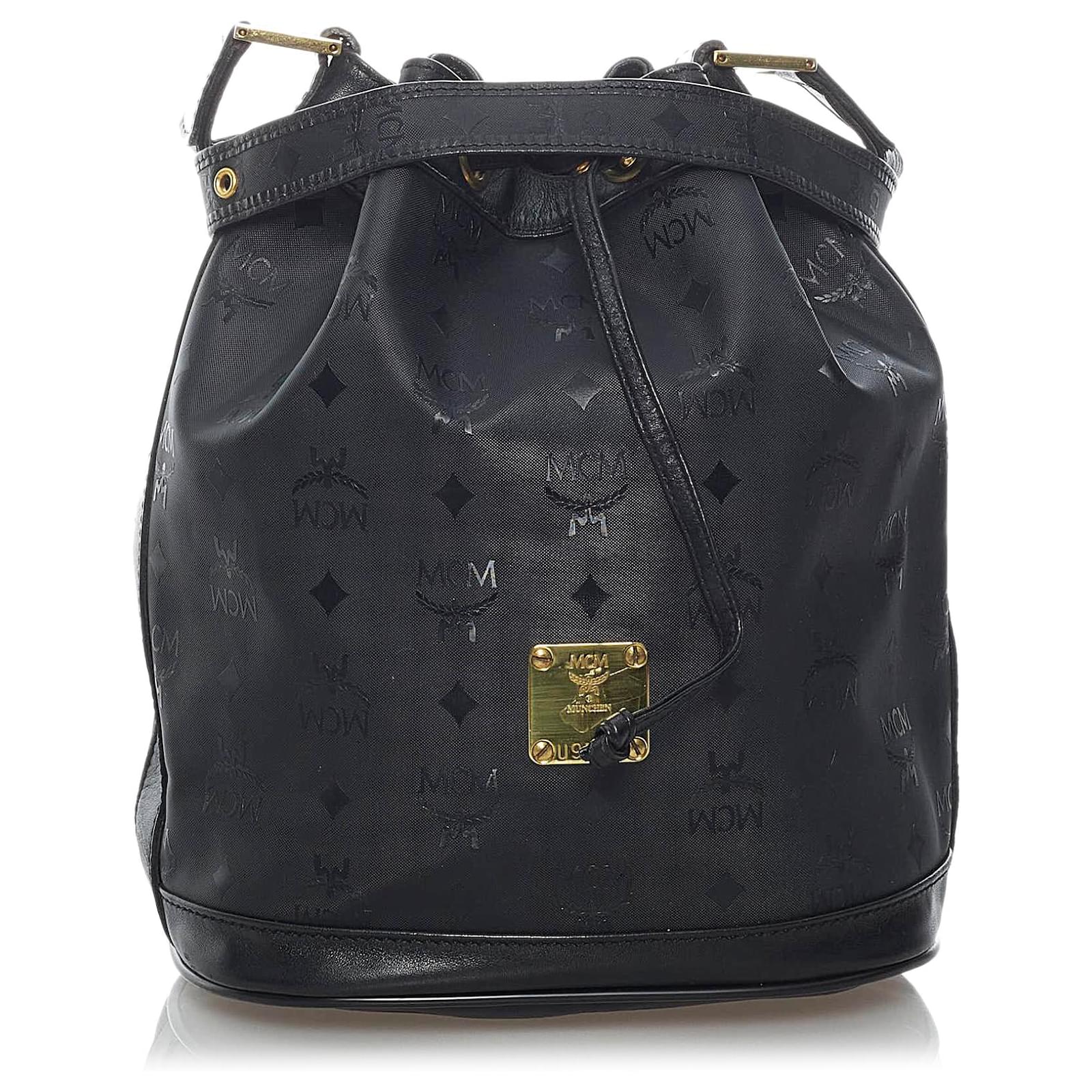 Mcm black hot sale bucket bag