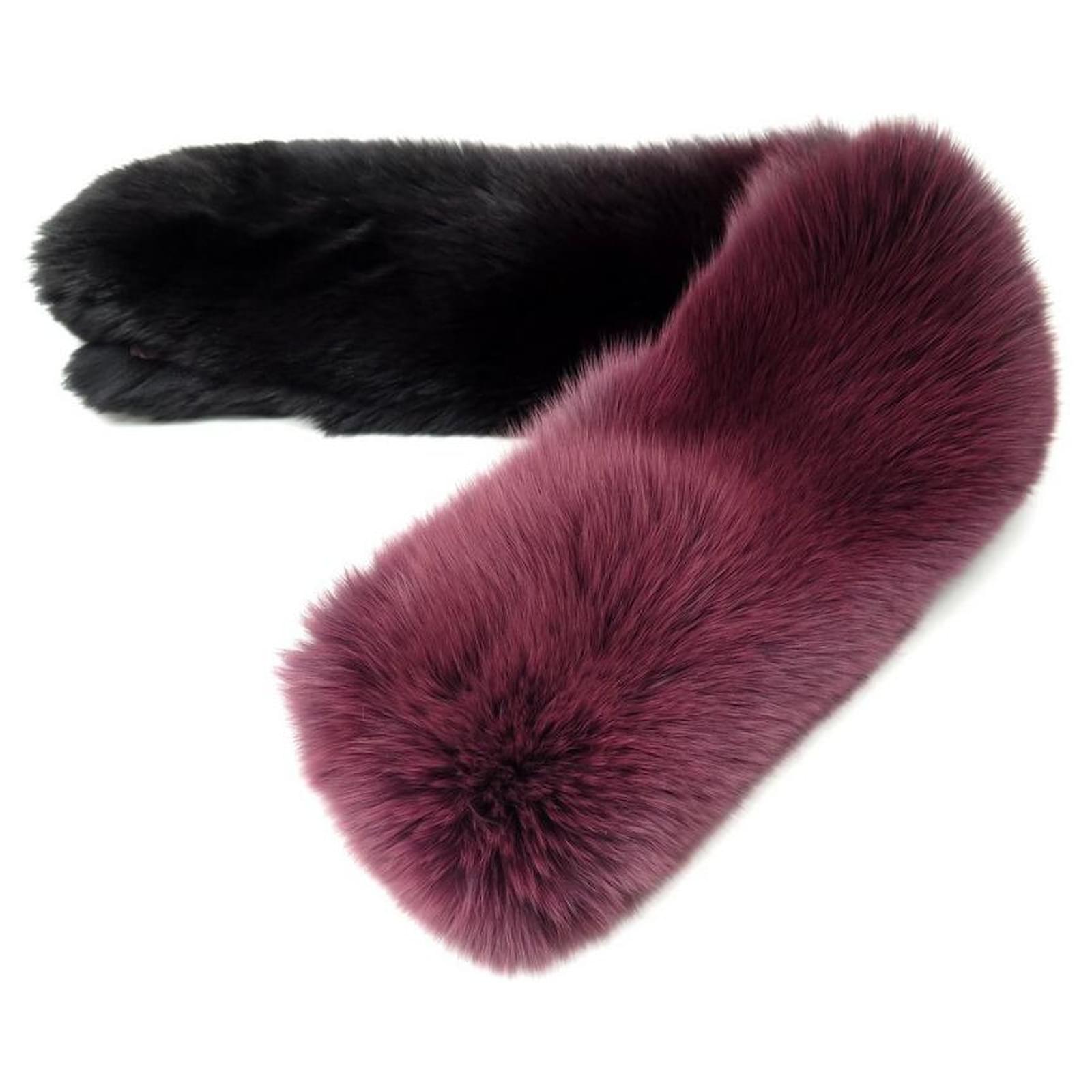 VINTAGE CHRISTIAN DIOR STOLE IN FAUX FUR PLUM PLUM FAUX FUR STOLE Prune