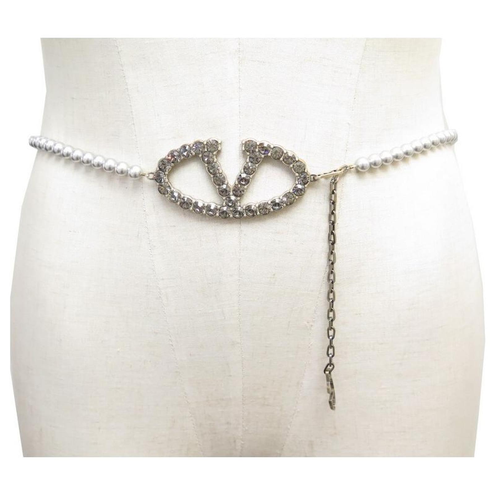 valentino pearl belt