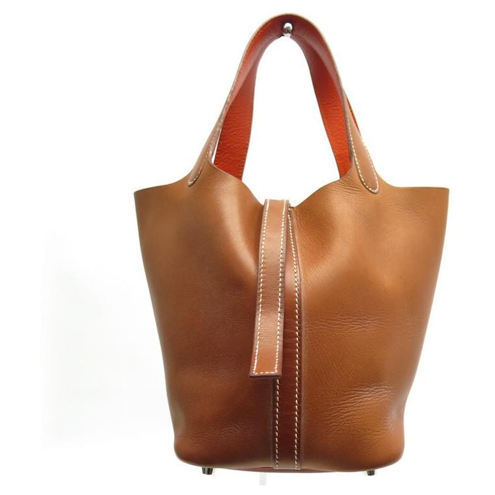 Hermès HERMES PICOTIN LOCK HANDBAG 18 PM BROWN BARENIA LEATHER HAND BAG  ref.486538 - Joli Closet