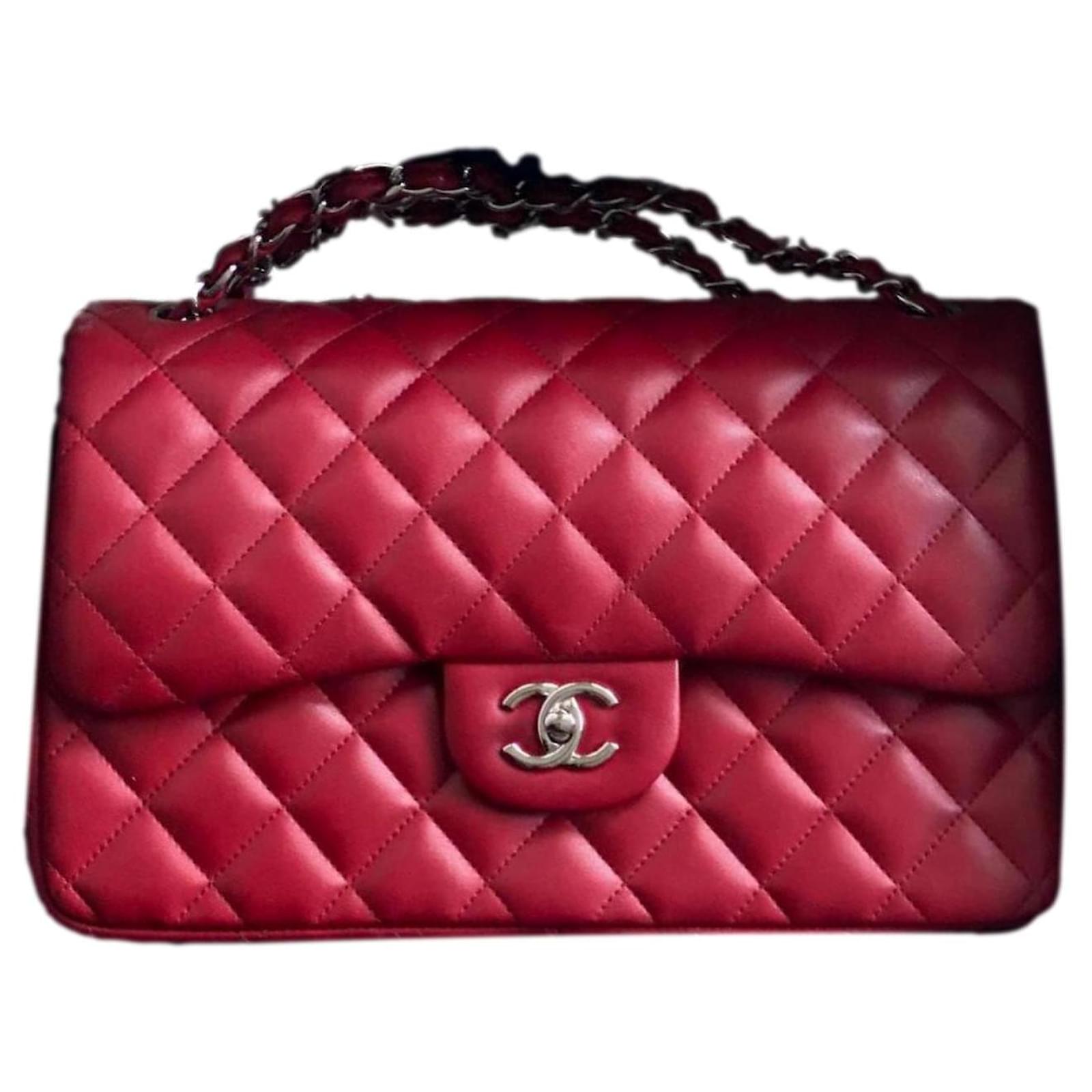 Timeless Chanel jumbo bag Red Leather ref.487179 - Joli Closet