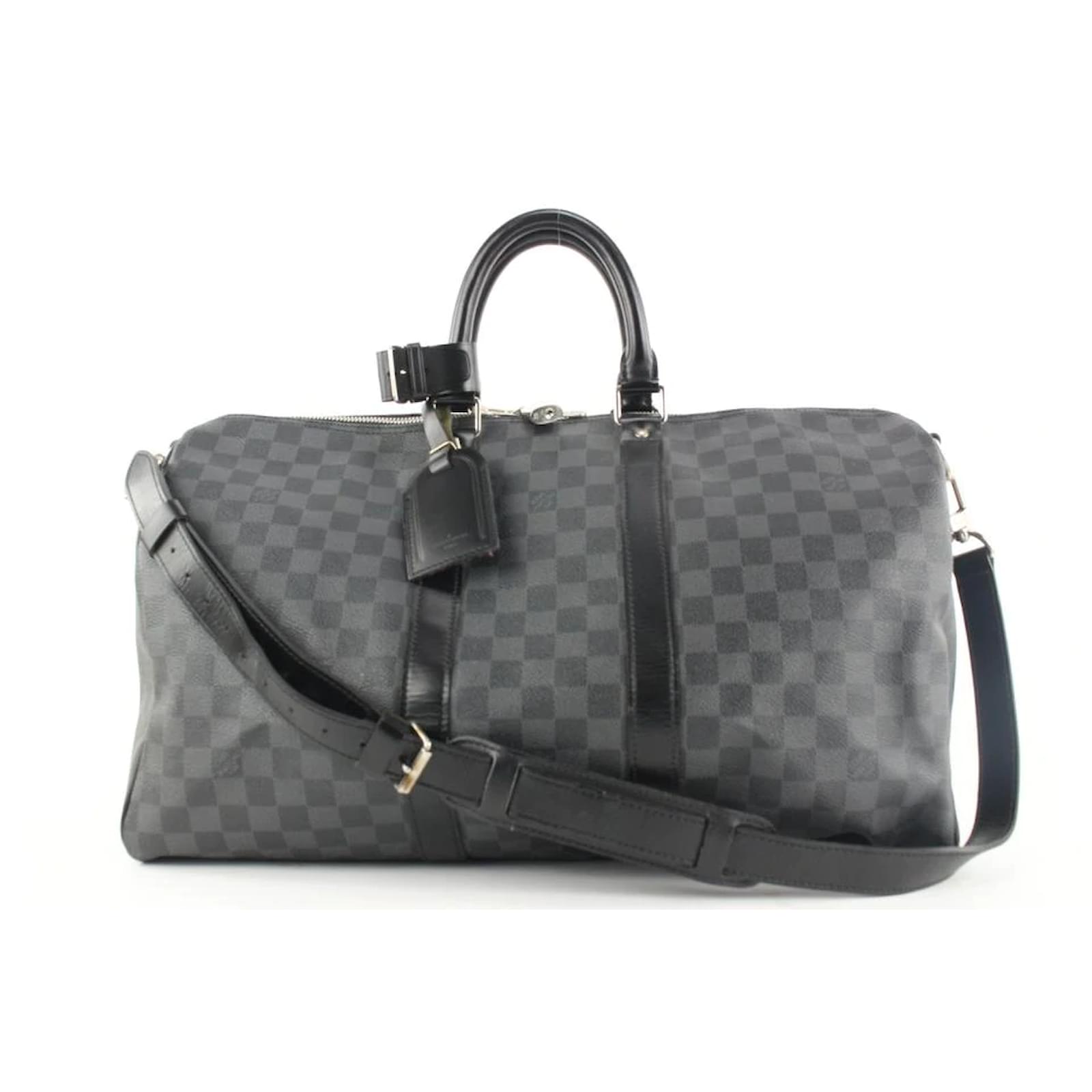 Louis Vuitton Black Damier Graphite Keepall Bandouliere 45 duffle