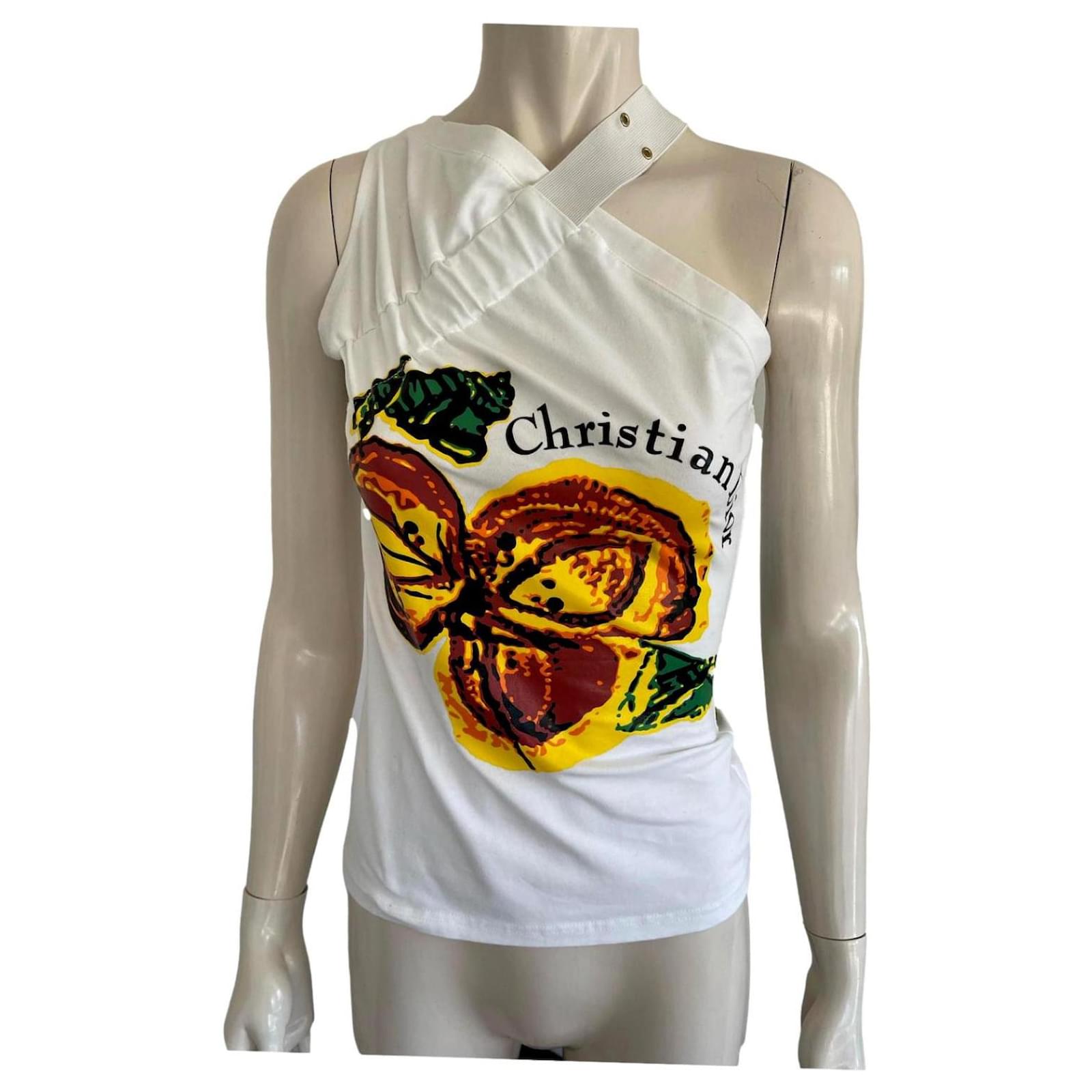 トップス cvtvlist outer tank DiorMAN2307 Dior monogram asymmetrical top White Multiple colors Cotton