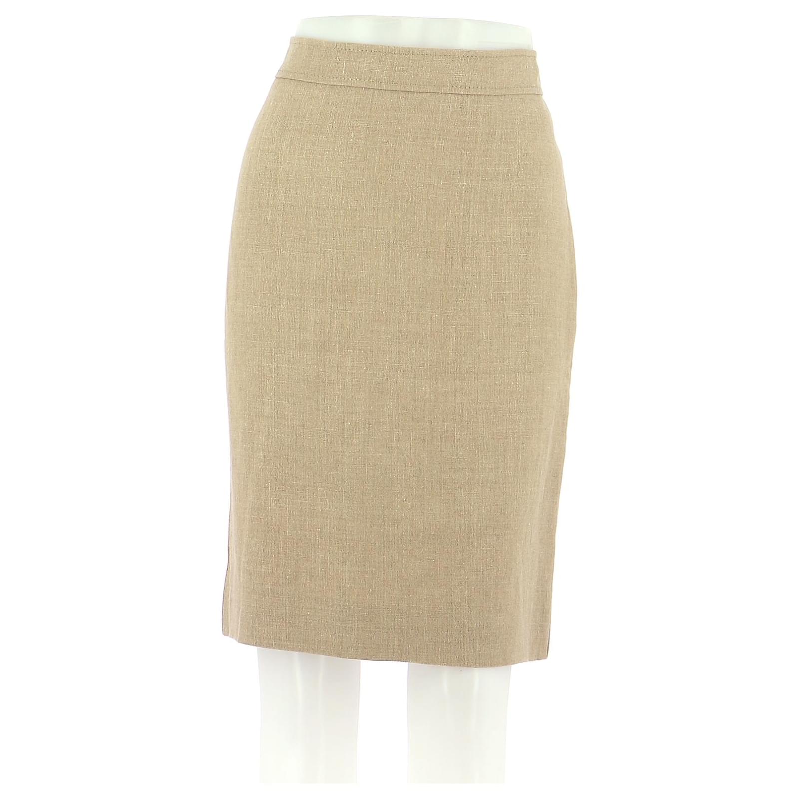Valentino Skirt suit Beige Linen ref.488233 - Joli Closet