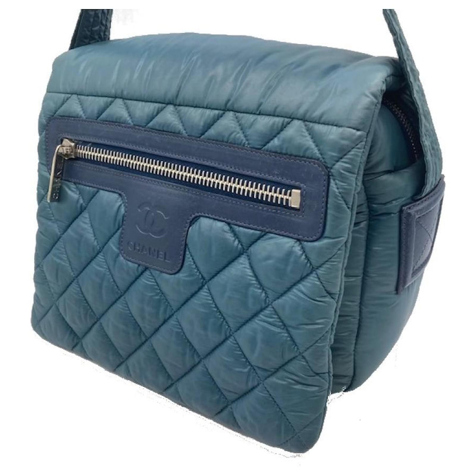 Used] CHANEL Chanel Coco Cocoon Shoulder Bag Matrasse Nylon Blue