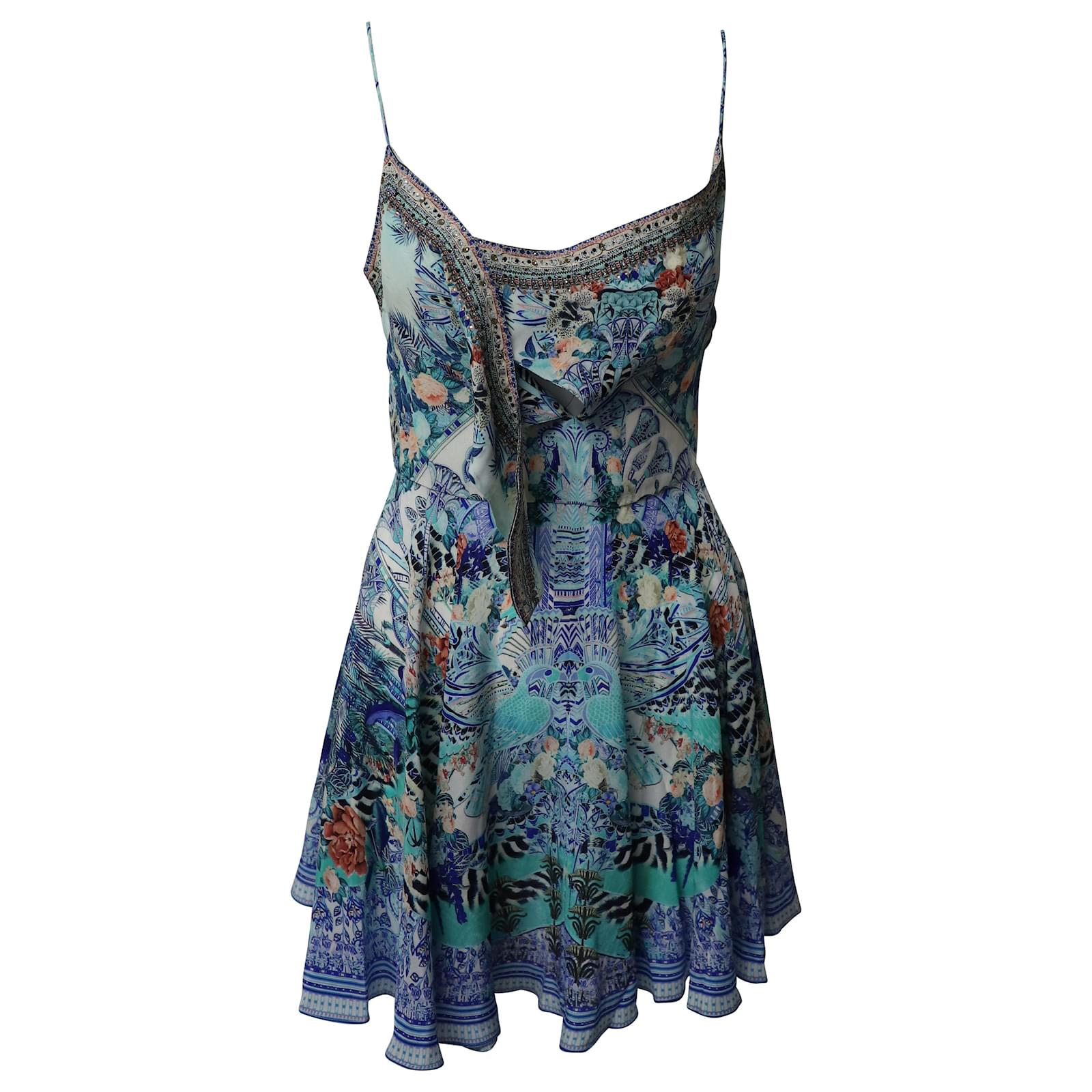 SHORT DRESS WITH TIE FRONT WINGS OF LUXOR