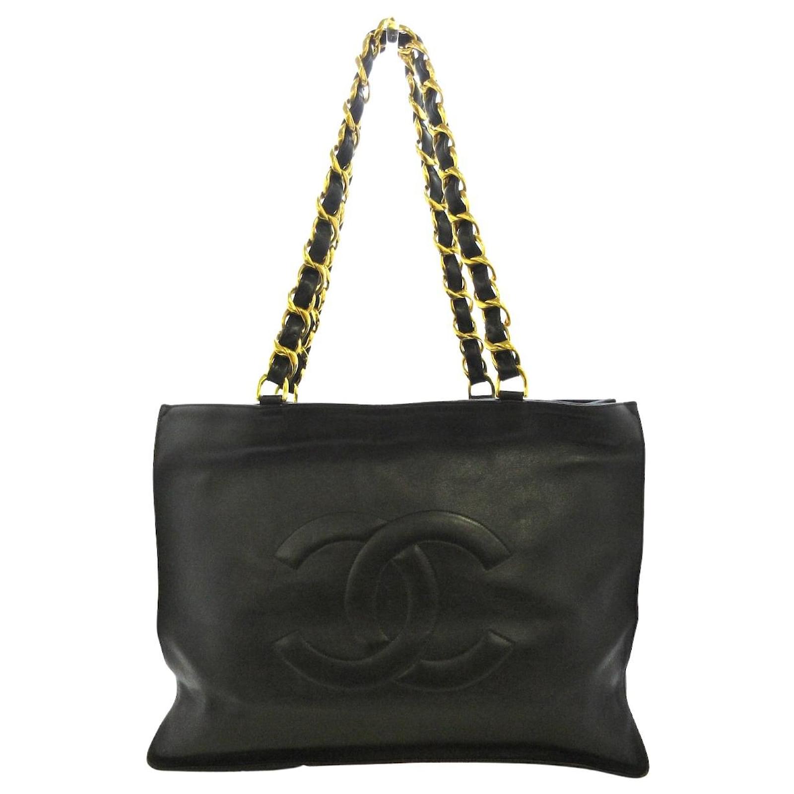 Chanel tote bag Black Leather ref.488749 Joli Closet