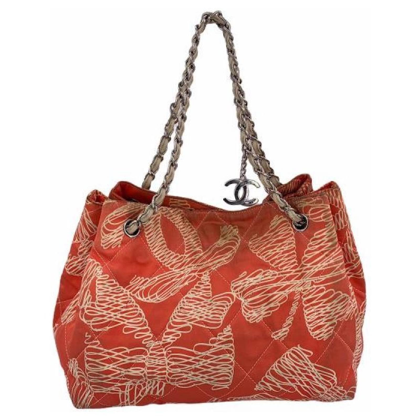 Used] Chanel CHANEL Coco Mark Chain Tote Handbag Canvas Pink ref.489065 -  Joli Closet