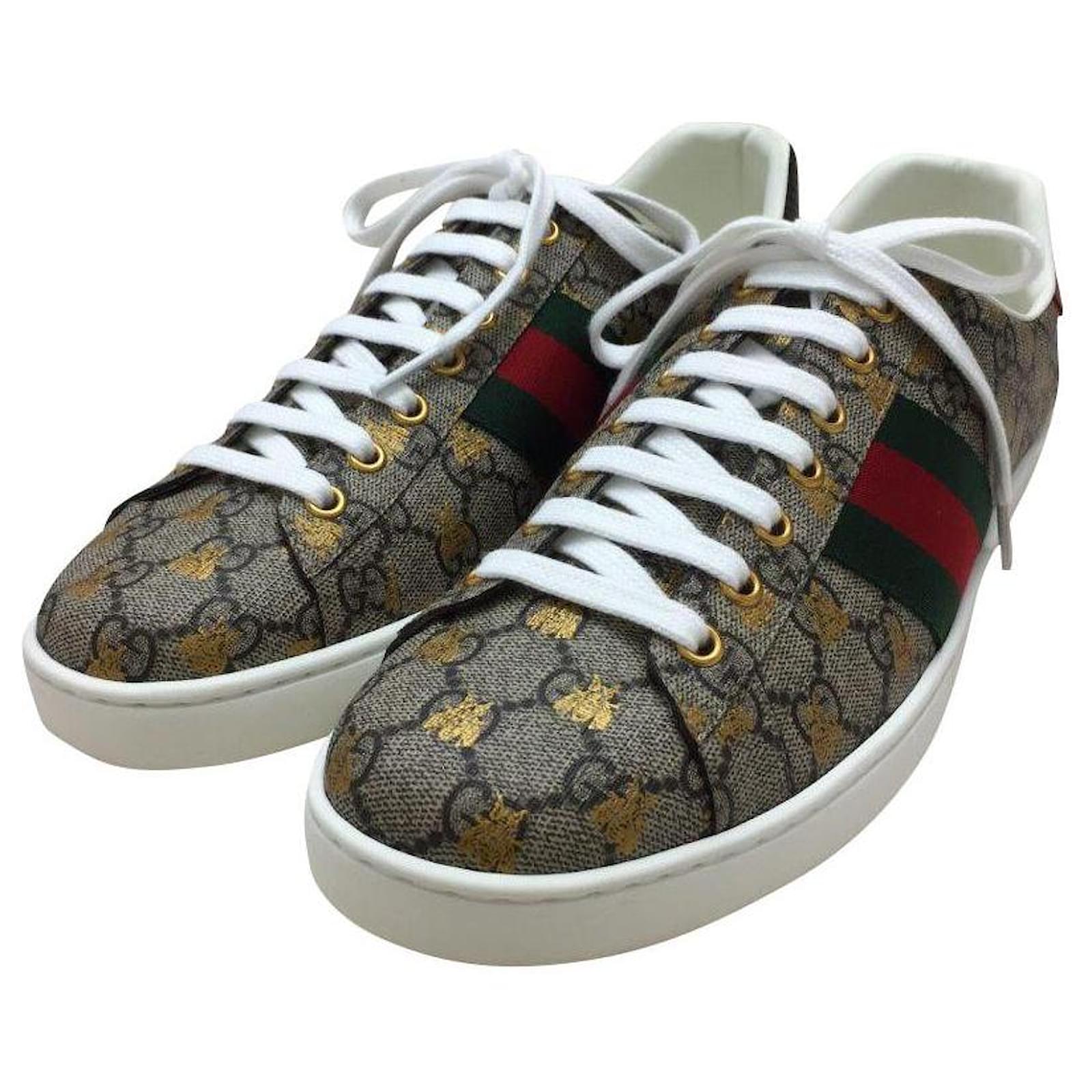 GUCCI GG Supreme with Ace Bee / Low-cut sneakers / UK10 / 548950