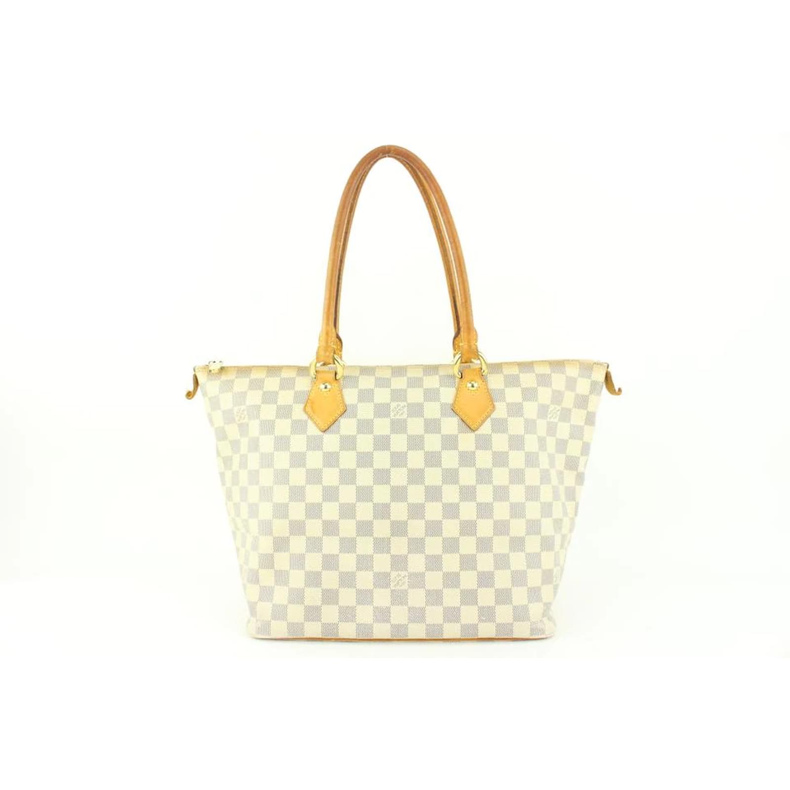 Louis Vuitton Damier Azur Saleya MM Zip Tote Bag Leather ref.489181 - Joli  Closet